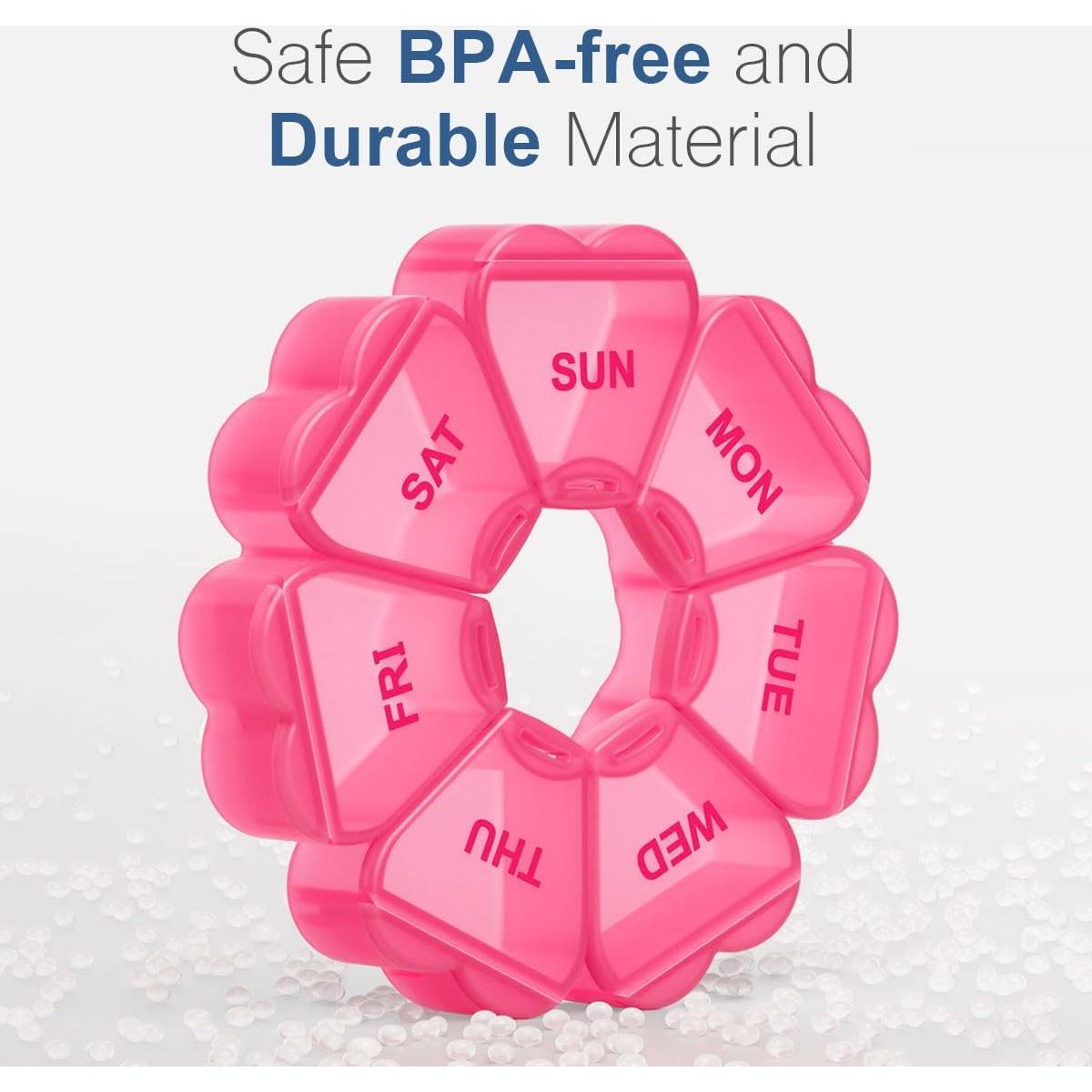 Organizador de Pastillas Semanal KAPENS Rojo 7 Compartimentos