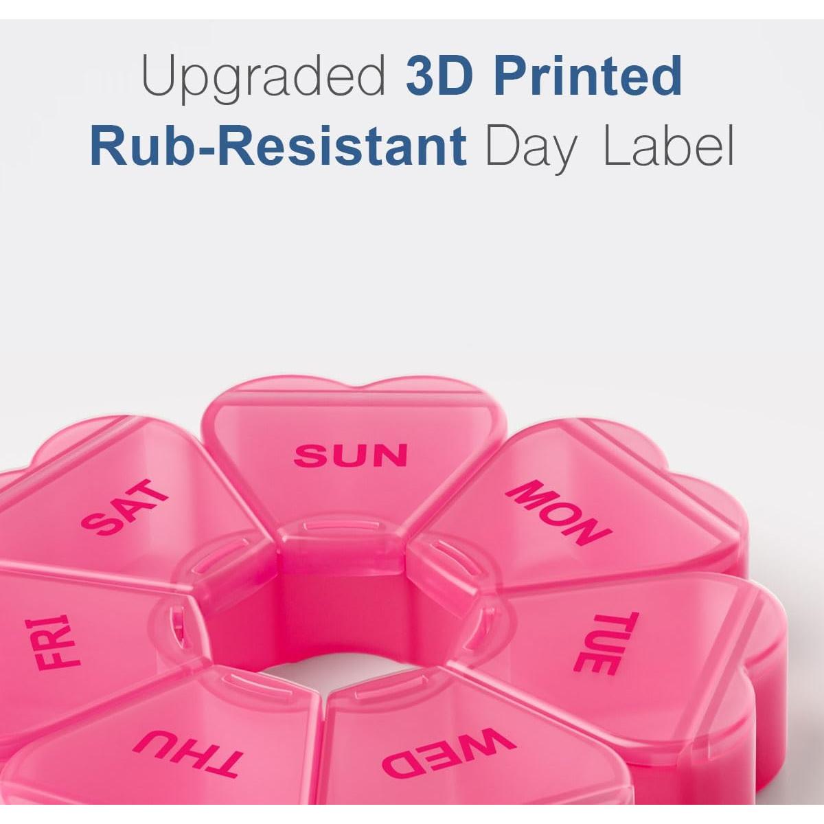 Organizador de Pastillas Semanal KAPENS Rojo 7 Compartimentos