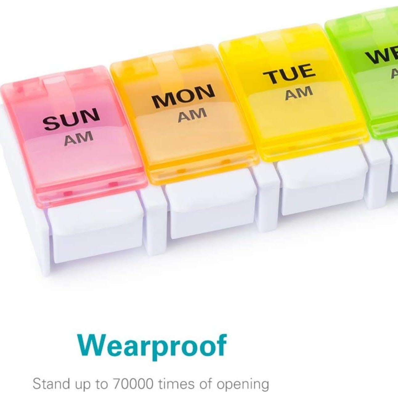 Organizador Semanal de Pastillas Sukuos AM PM 7 Días Arcoíris