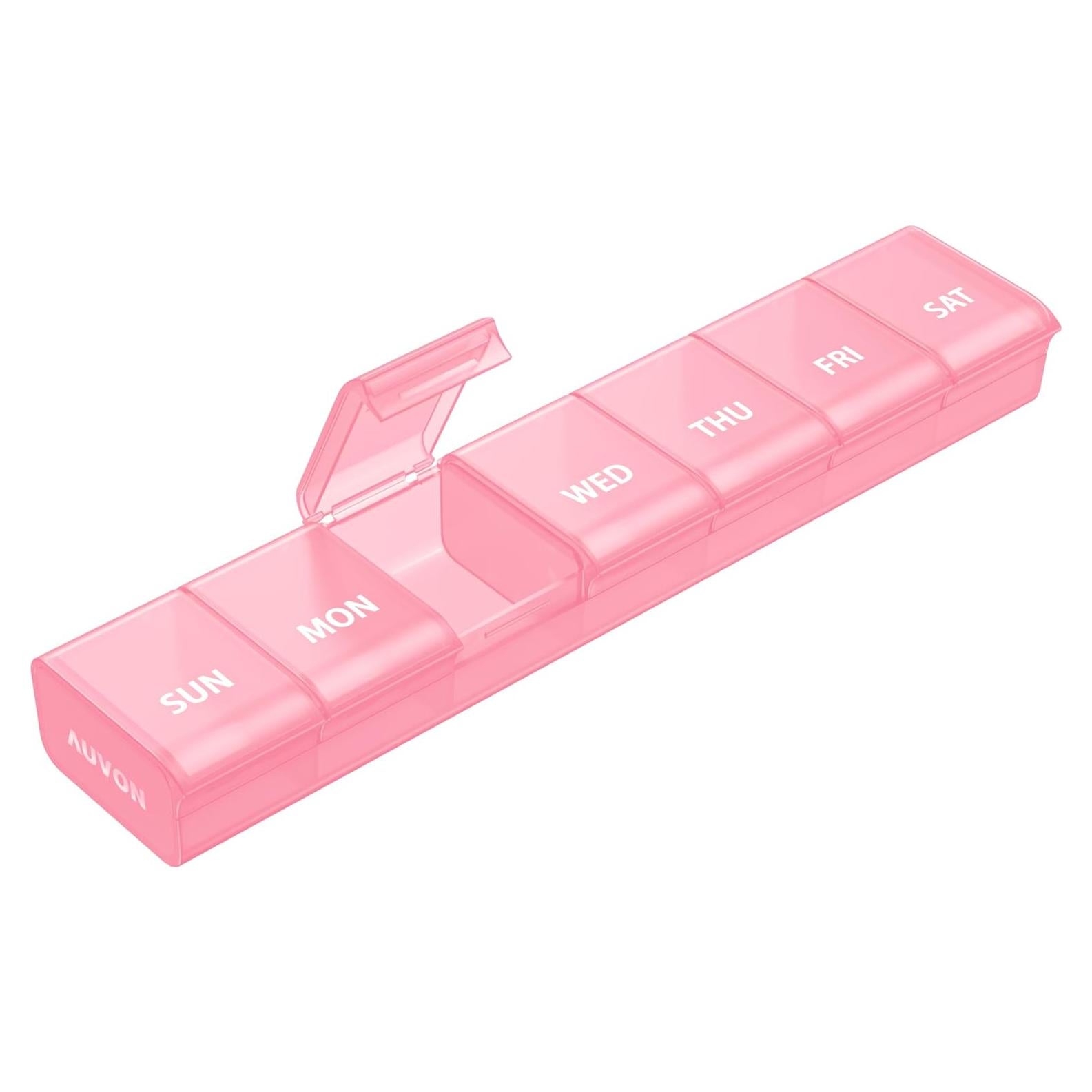 Organizador Semanal de Pastillas AUVON Rosa 7 Días Sin BPA