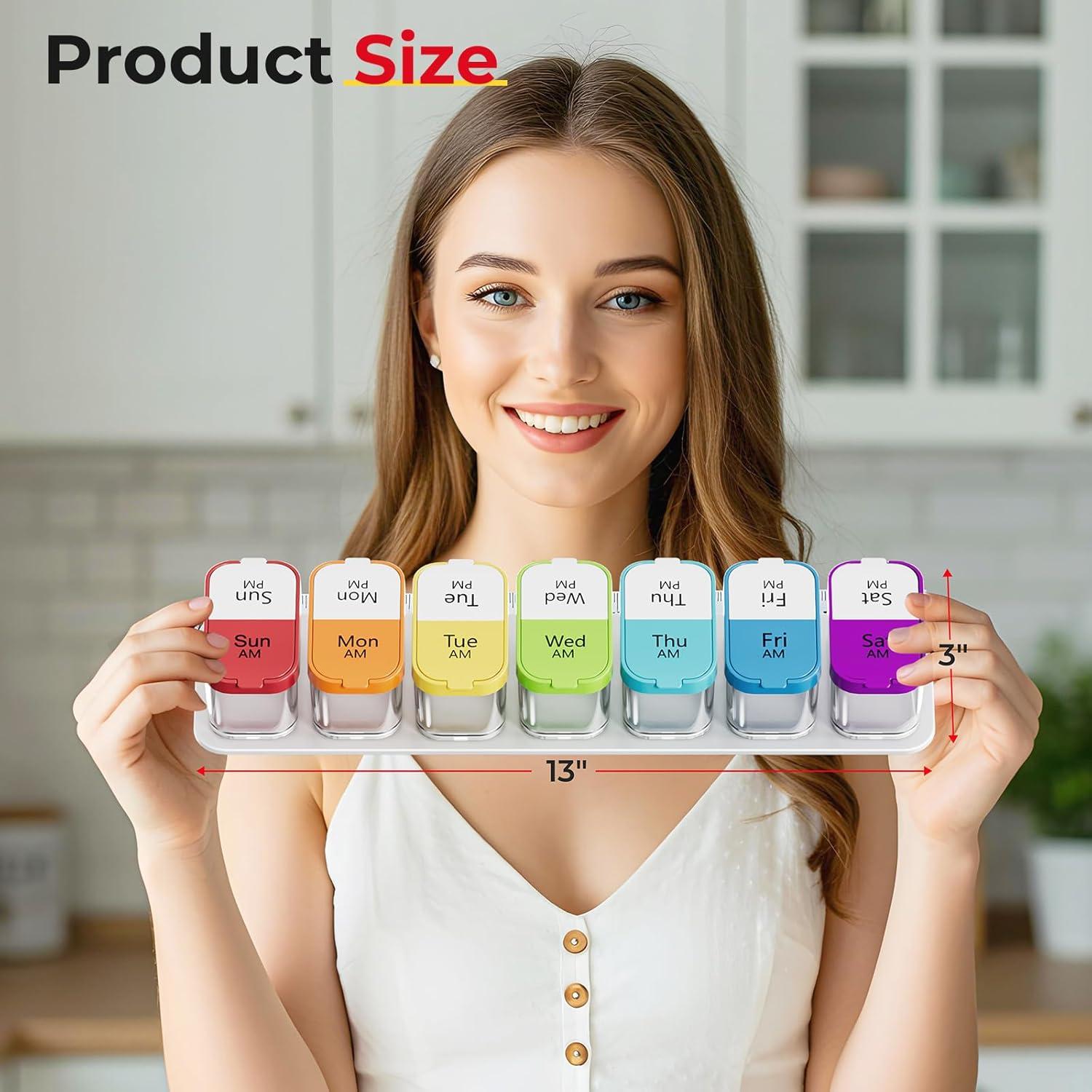 Organizador de Pastillas XL Odaro Arcoíris 7 Días AM PM