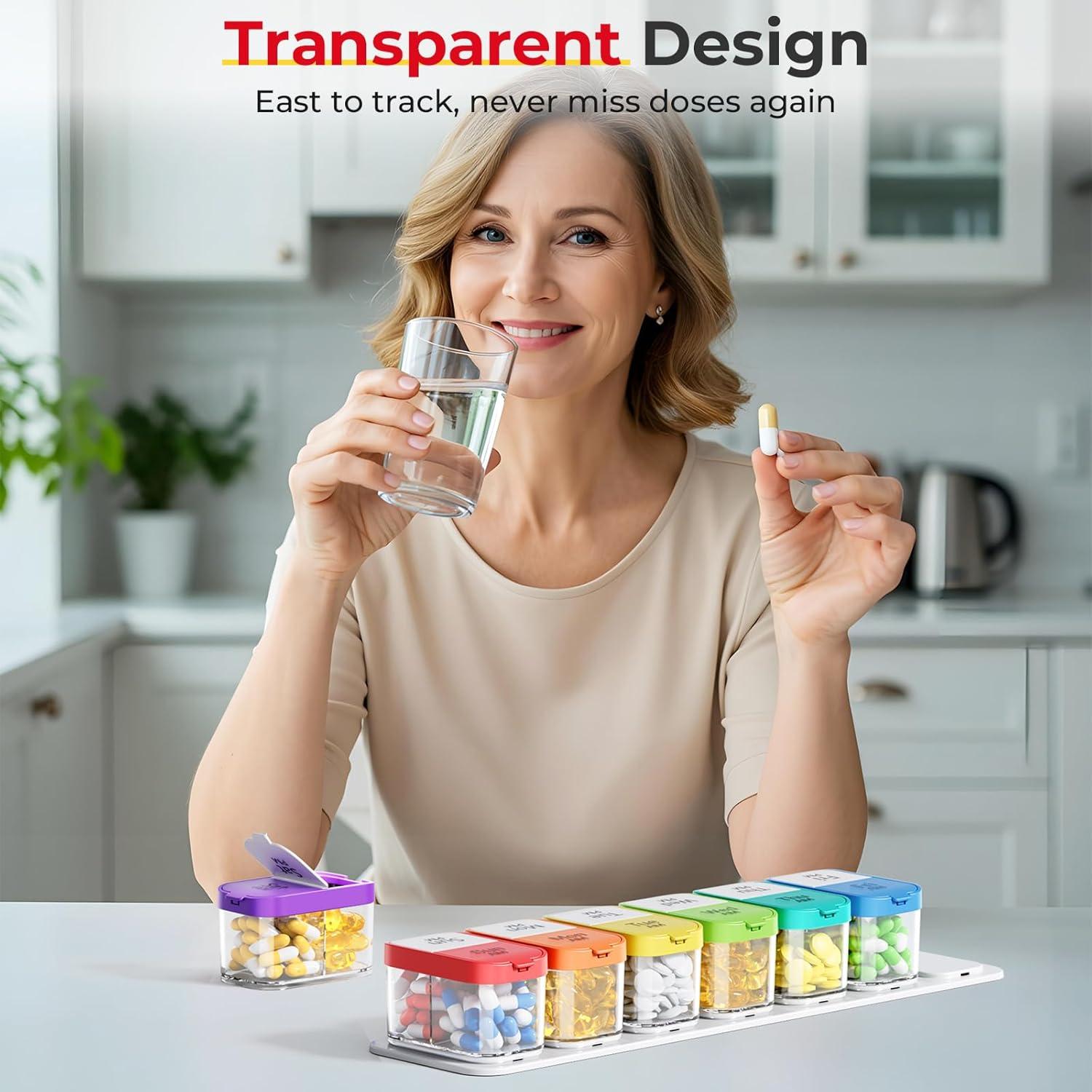 Organizador de Pastillas XL Odaro Arcoíris 7 Días AM PM