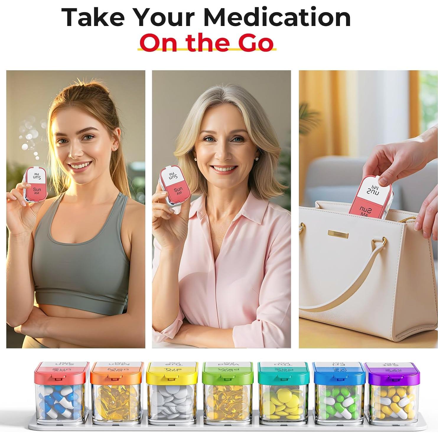 Organizador de Pastillas XL Odaro Arcoíris 7 Días AM PM