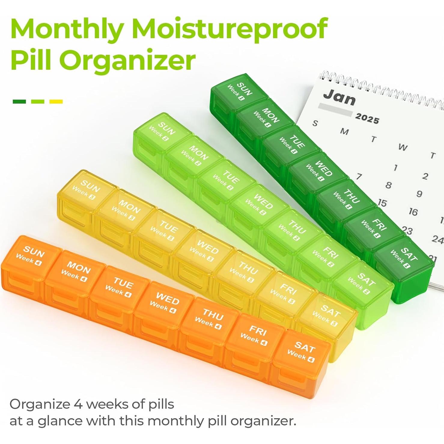 Organizador de Pastillas Mensual AUVON 28 Días a Prueba de Humedad