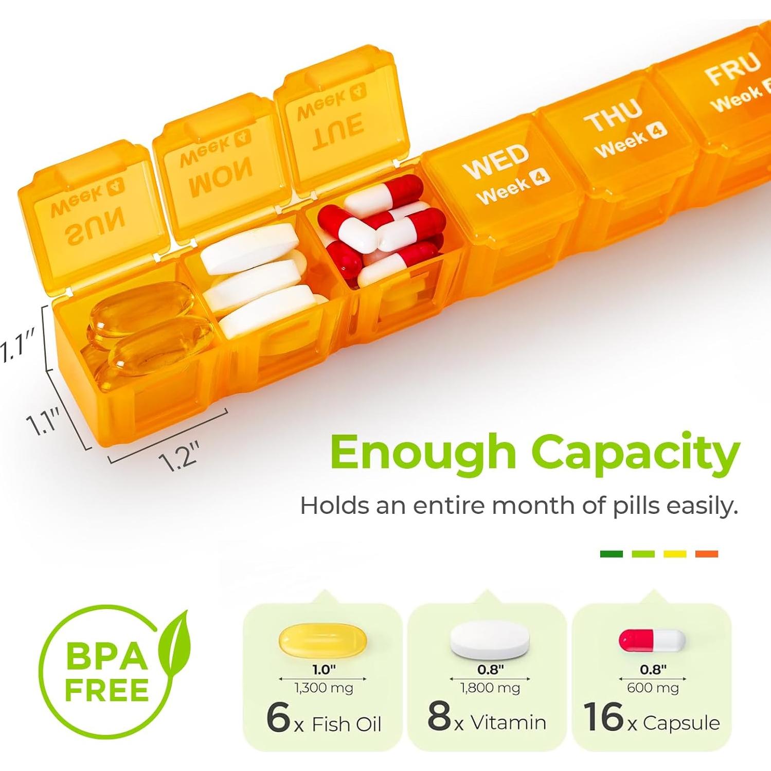 Organizador de Pastillas Mensual AUVON 28 Días a Prueba de Humedad