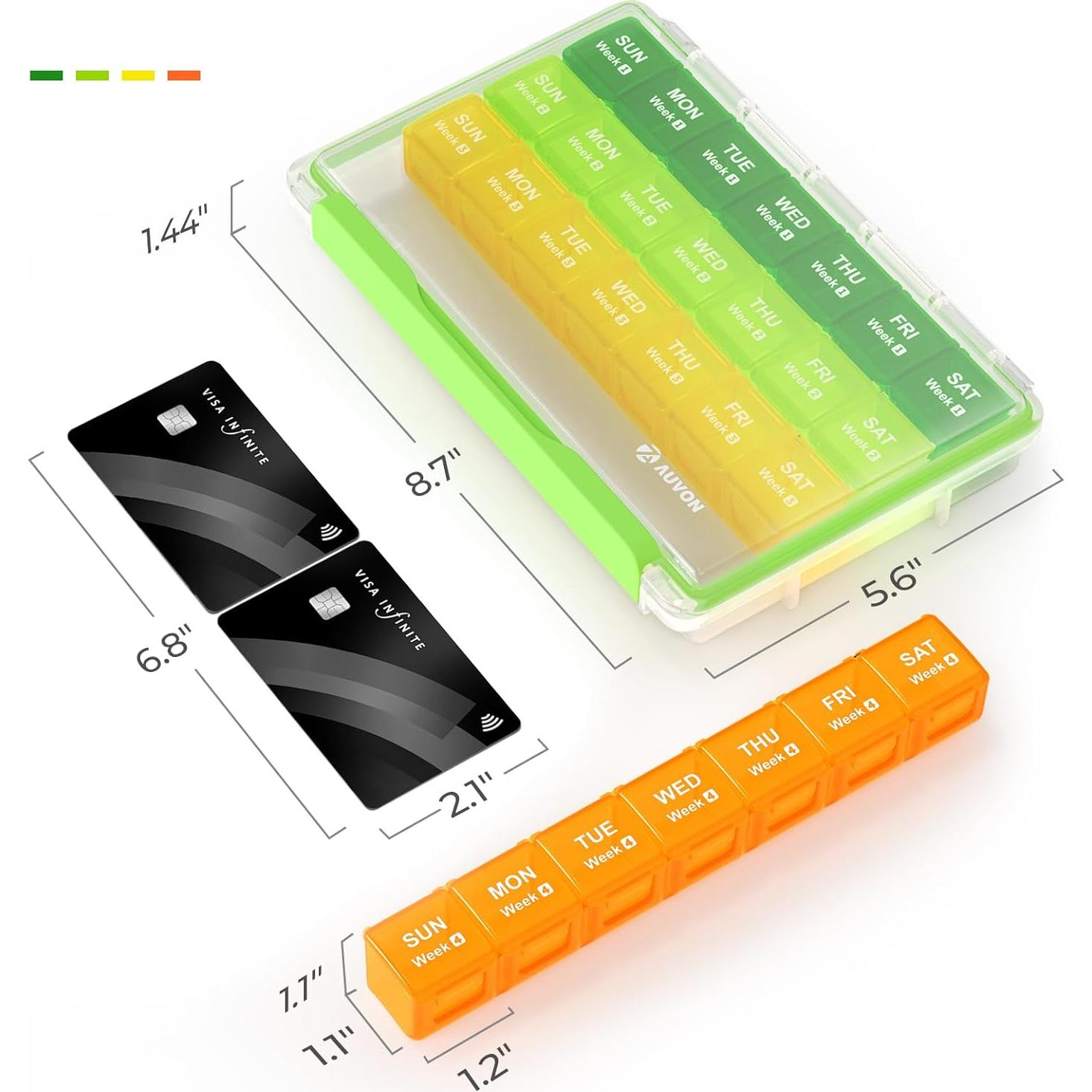 Organizador de Pastillas Mensual AUVON 28 Días a Prueba de Humedad