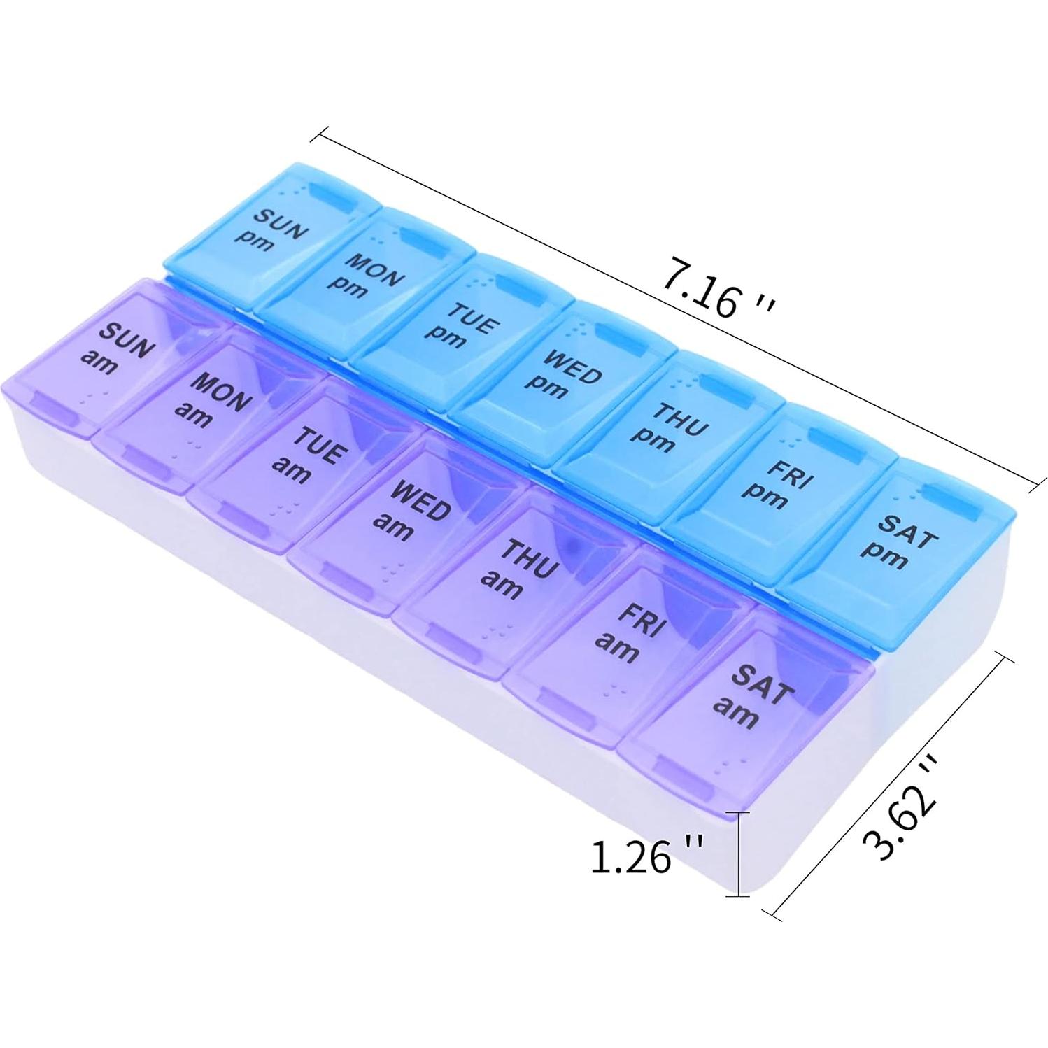 Organizador de Pastillas Semanal ShysTech 7 Días AM/PM