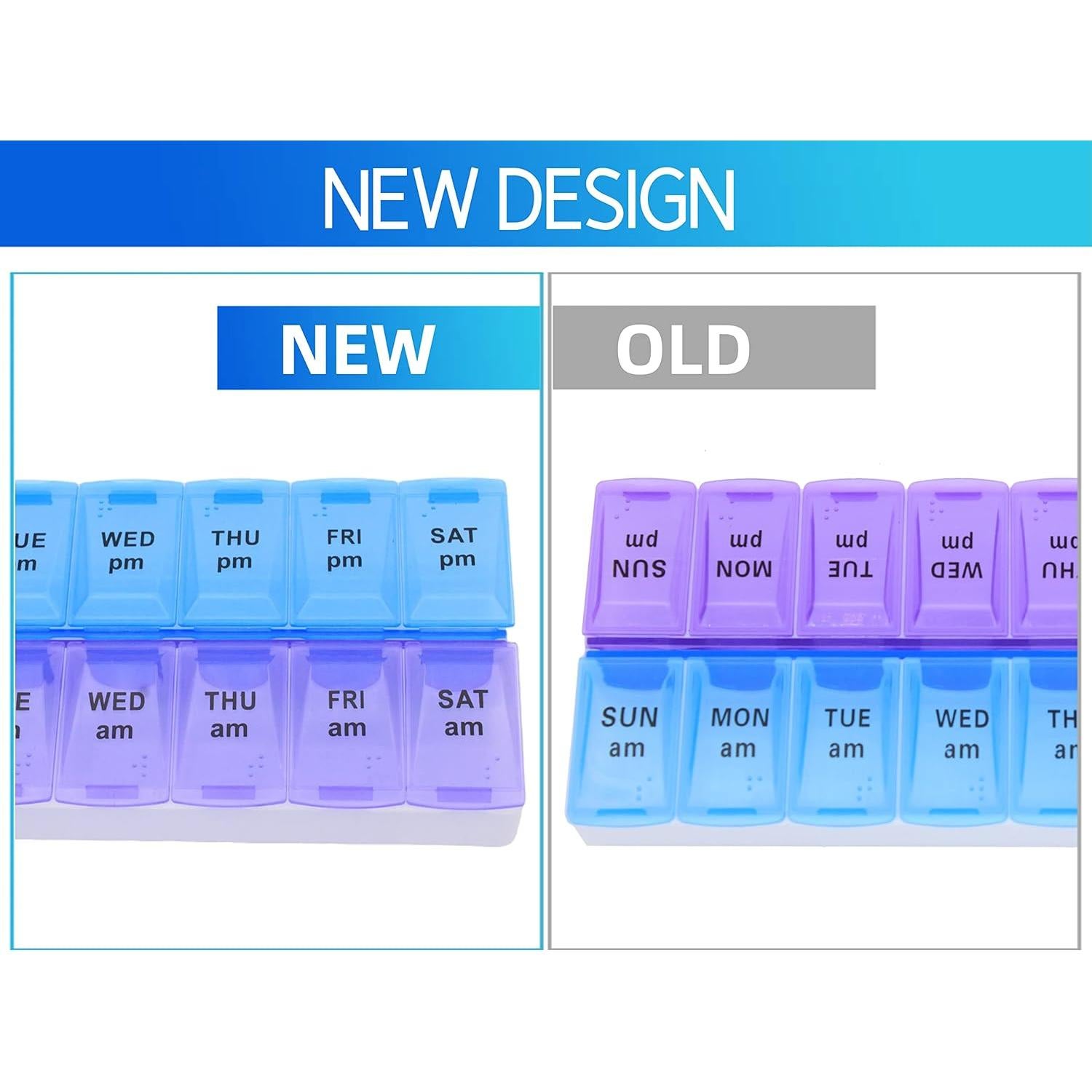 Organizador de Pastillas Semanal ShysTech 7 Días AM/PM