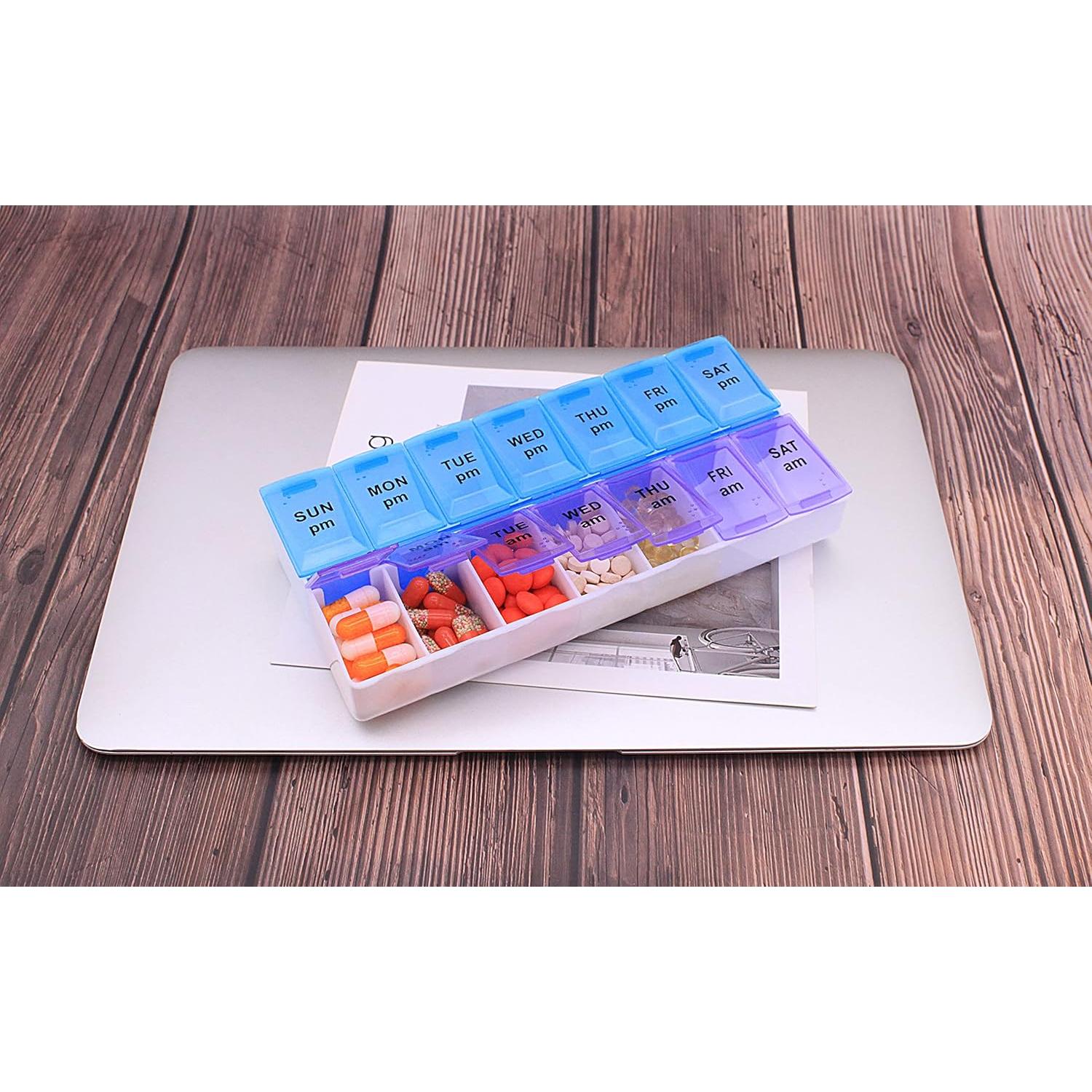 Organizador de Pastillas Semanal ShysTech 7 Días AM/PM