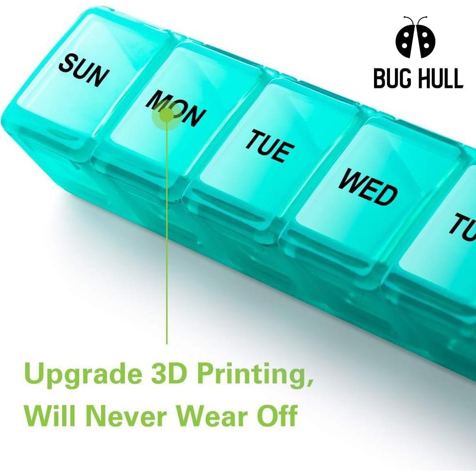 Organizador Semanal de Pastillas BUG HULL Grande 7 Días