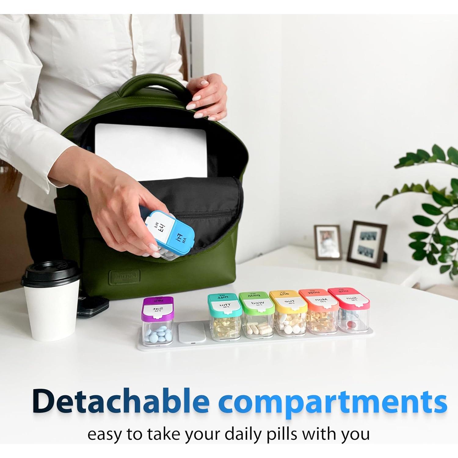 Organizador de Pastillas Semanal XL Bexeen - 7 Compartimentos AM PM