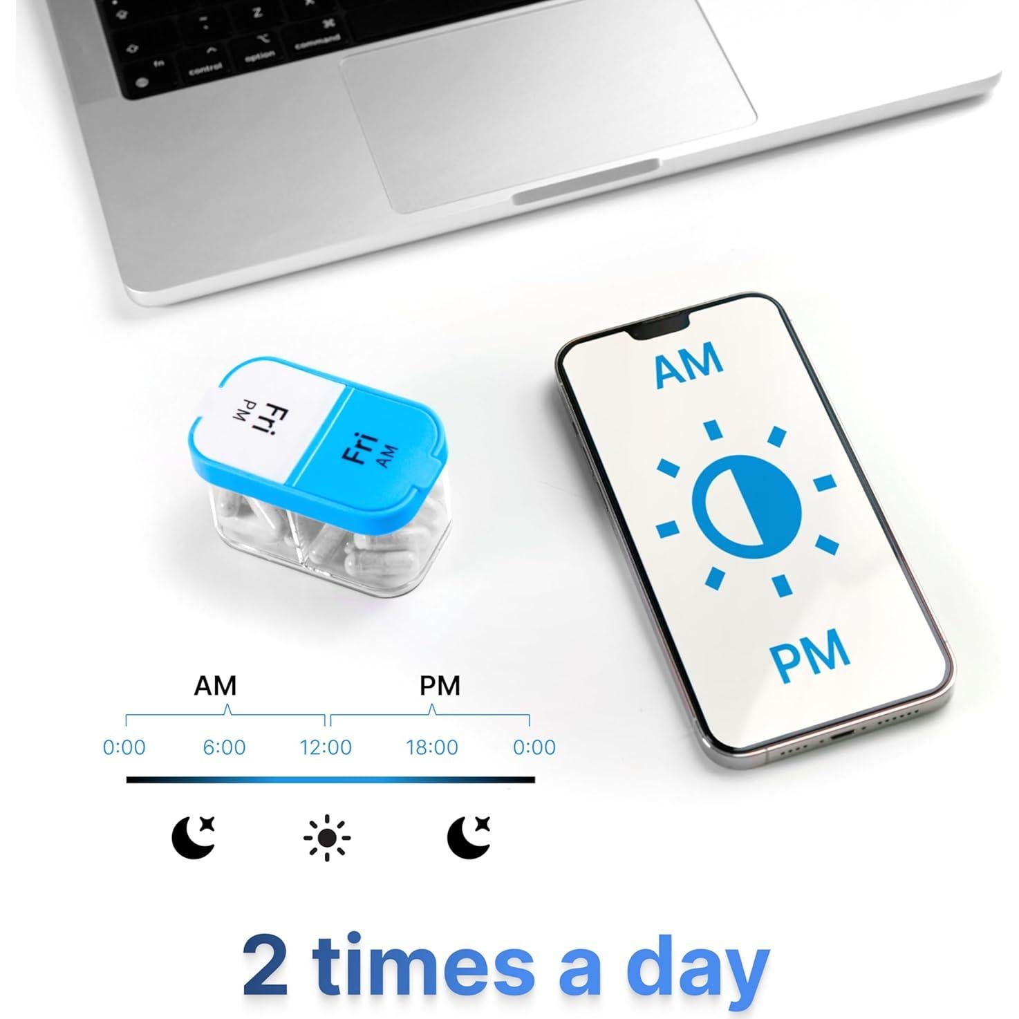 Organizador de Pastillas Semanal XL Bexeen - 7 Compartimentos AM PM