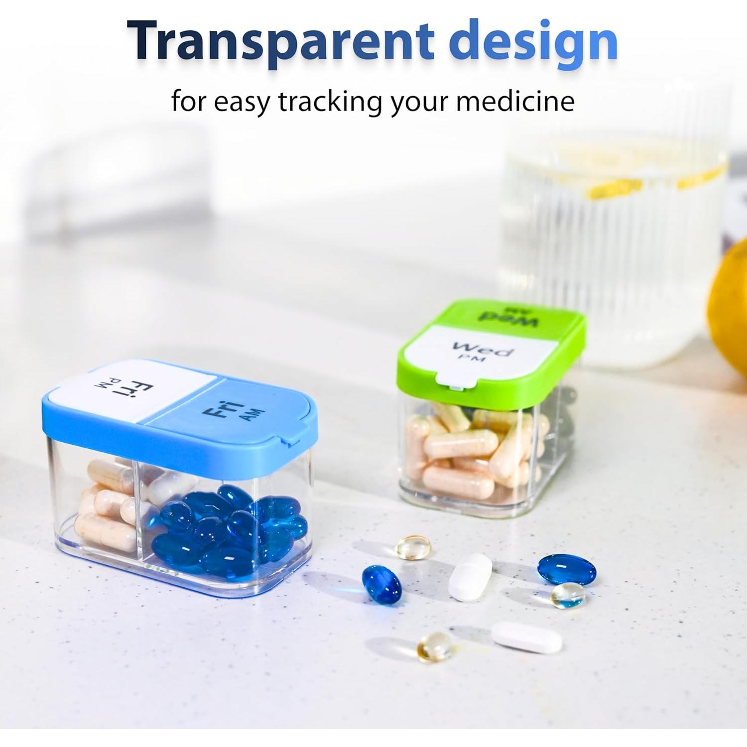 Organizador de Pastillas Semanal XL Bexeen - 7 Compartimentos AM PM