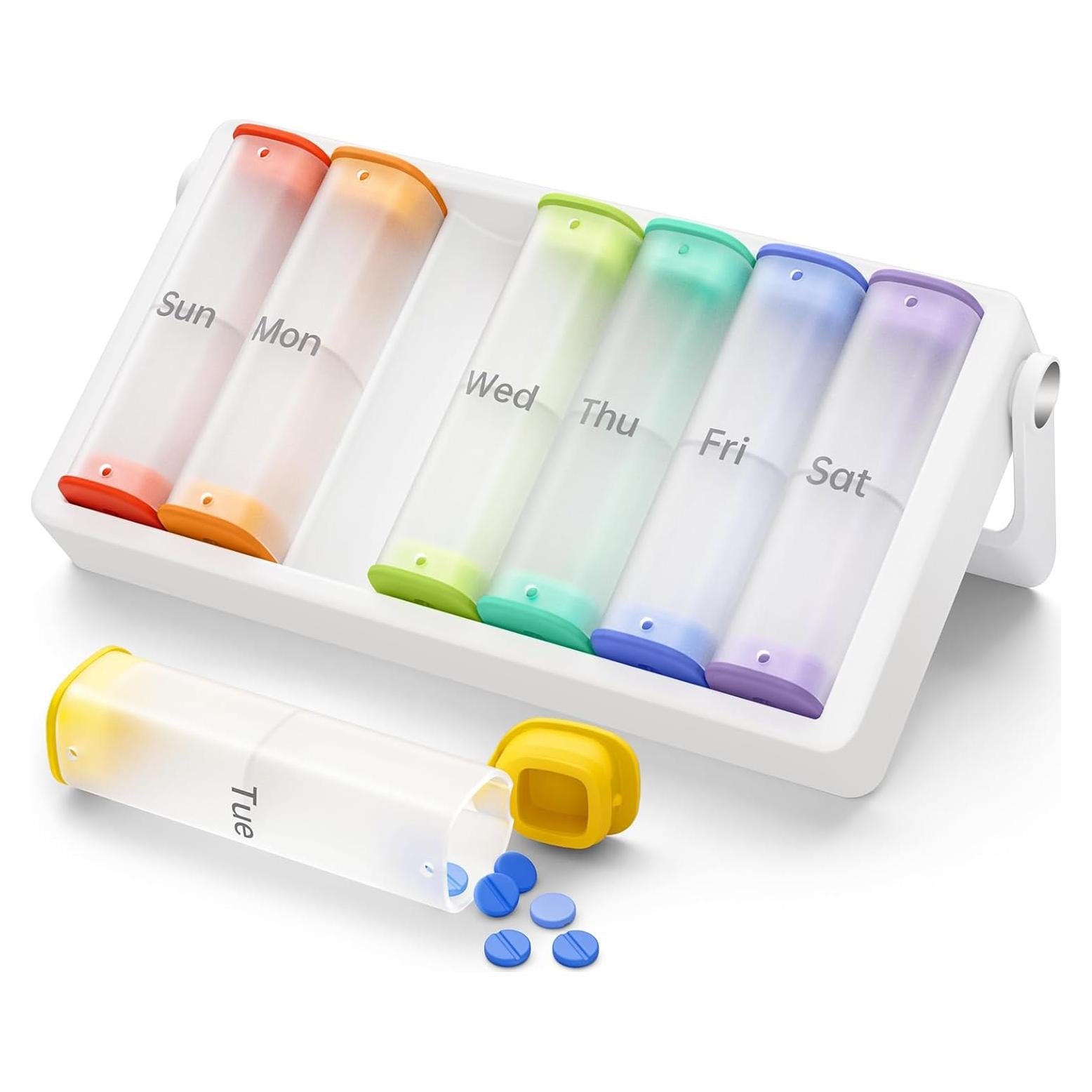 Organizador Semanal de Pastillas KOVIUU 14 Compartimentos Blanco