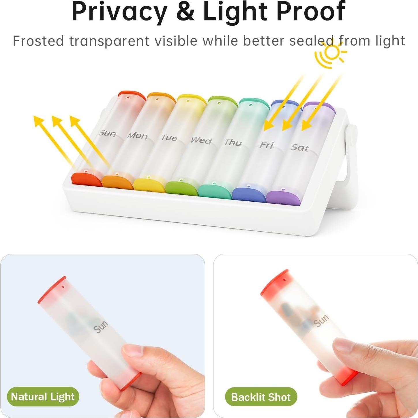 Organizador Semanal de Pastillas KOVIUU 14 Compartimentos Blanco