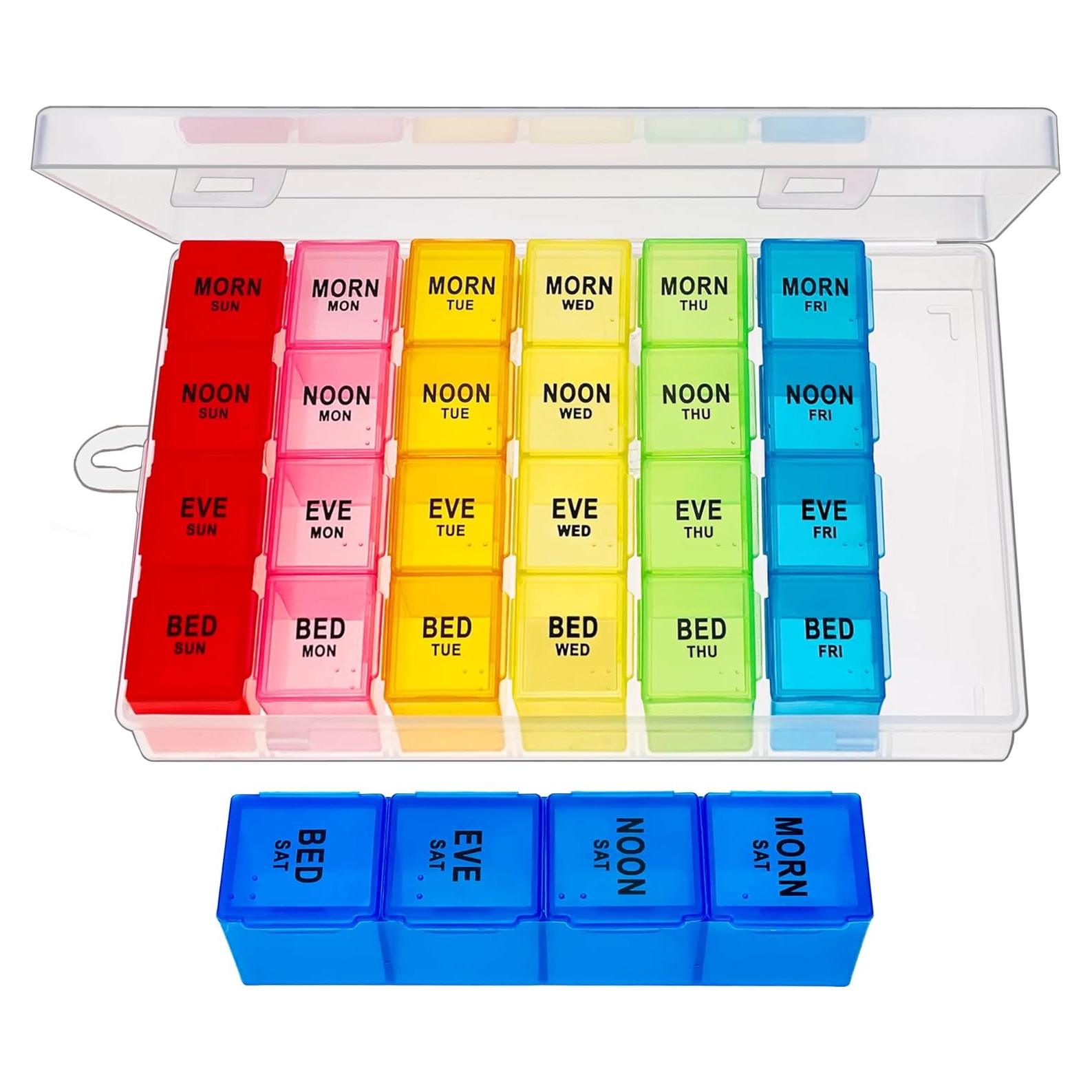 Organizador Semanal de Pastillas ZVZM 7 Días 4 Veces al Día