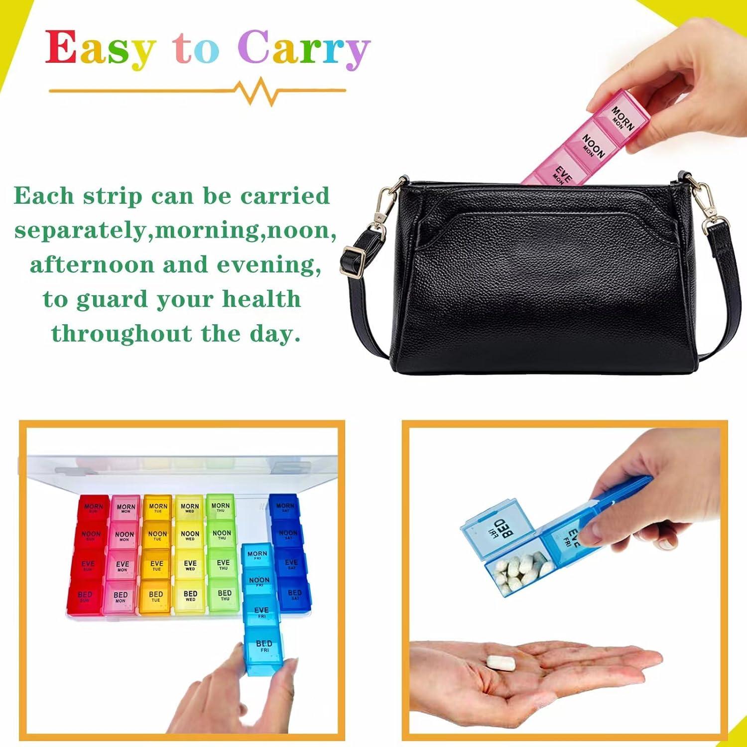 Organizador Semanal de Pastillas ZVZM 7 Días 4 Veces al Día