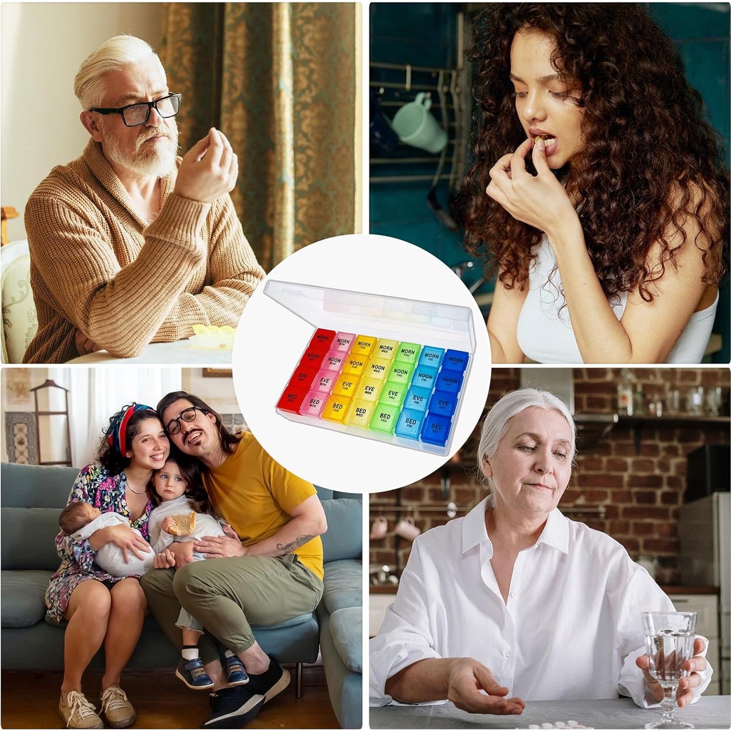 Organizador Semanal de Pastillas ZVZM 7 Días 4 Veces al Día