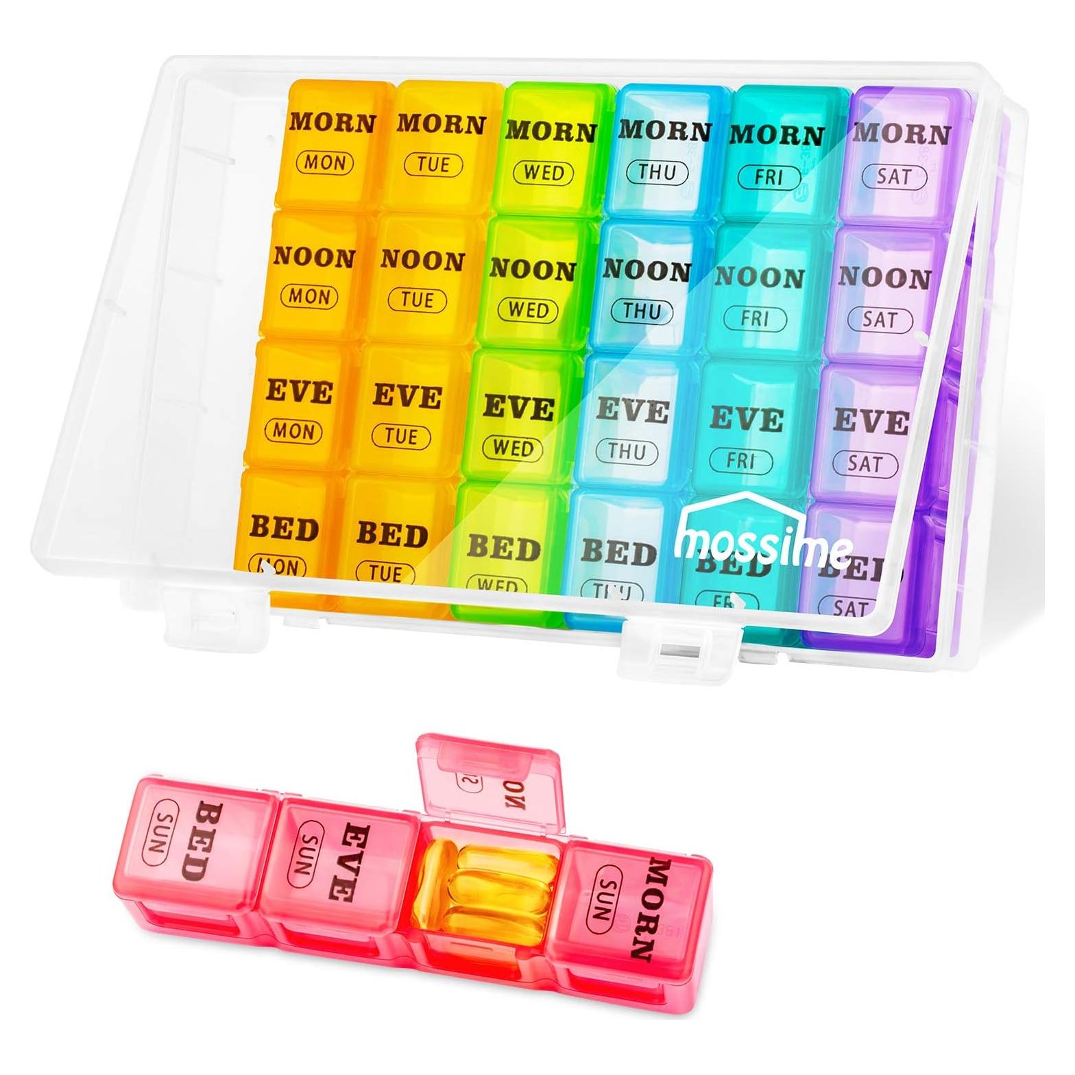 Organizador de Pastillas Semanal XL Newayflash 7 Días AM PM