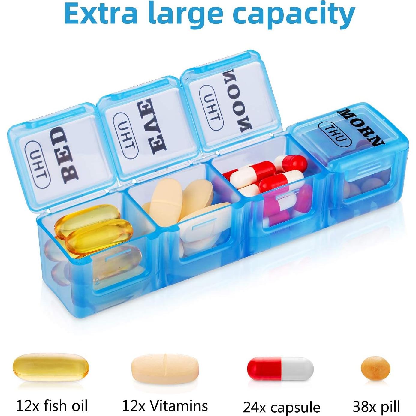 Organizador de Pastillas Semanal XL Newayflash 7 Días AM PM