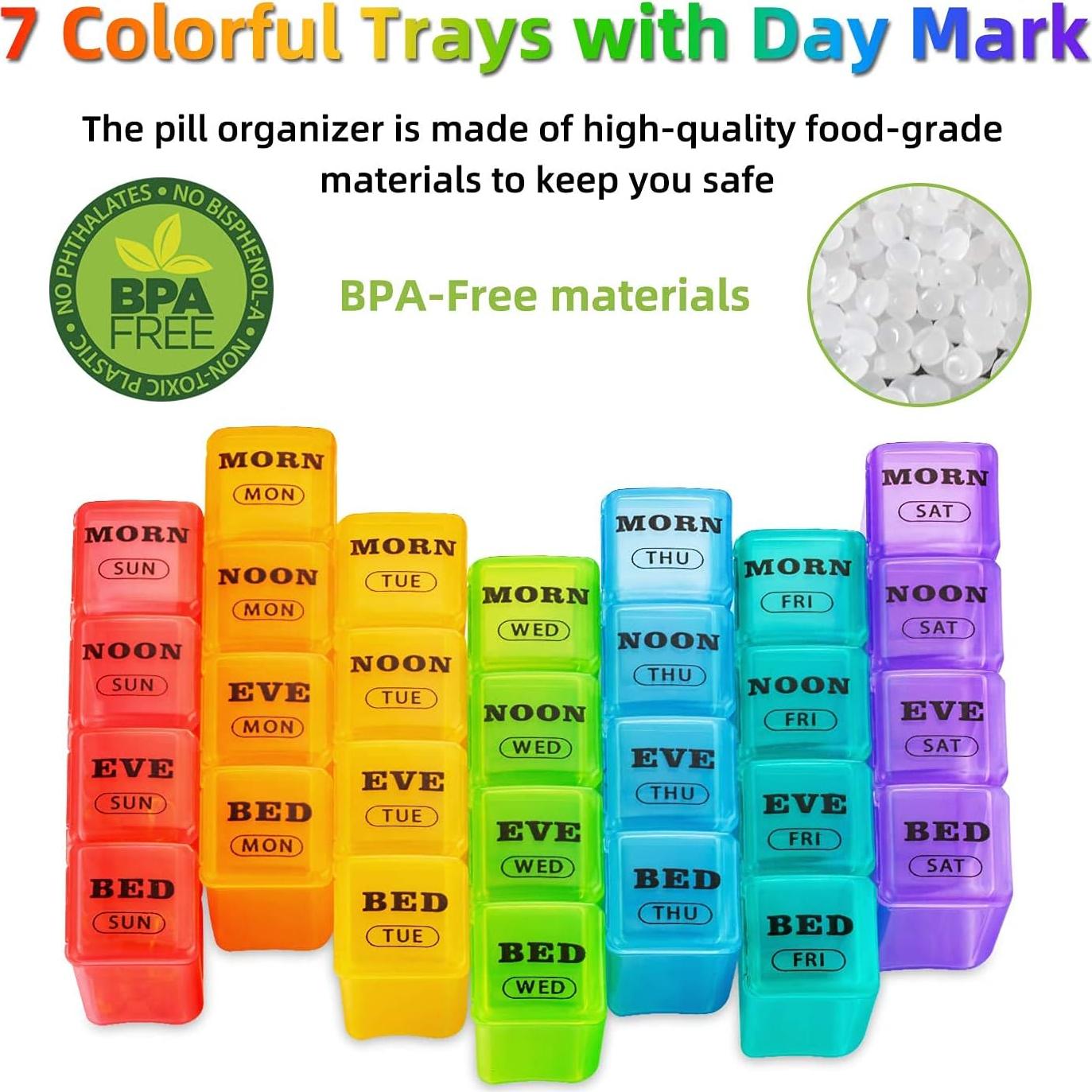 Organizador de Pastillas Semanal XL Newayflash 7 Días AM PM