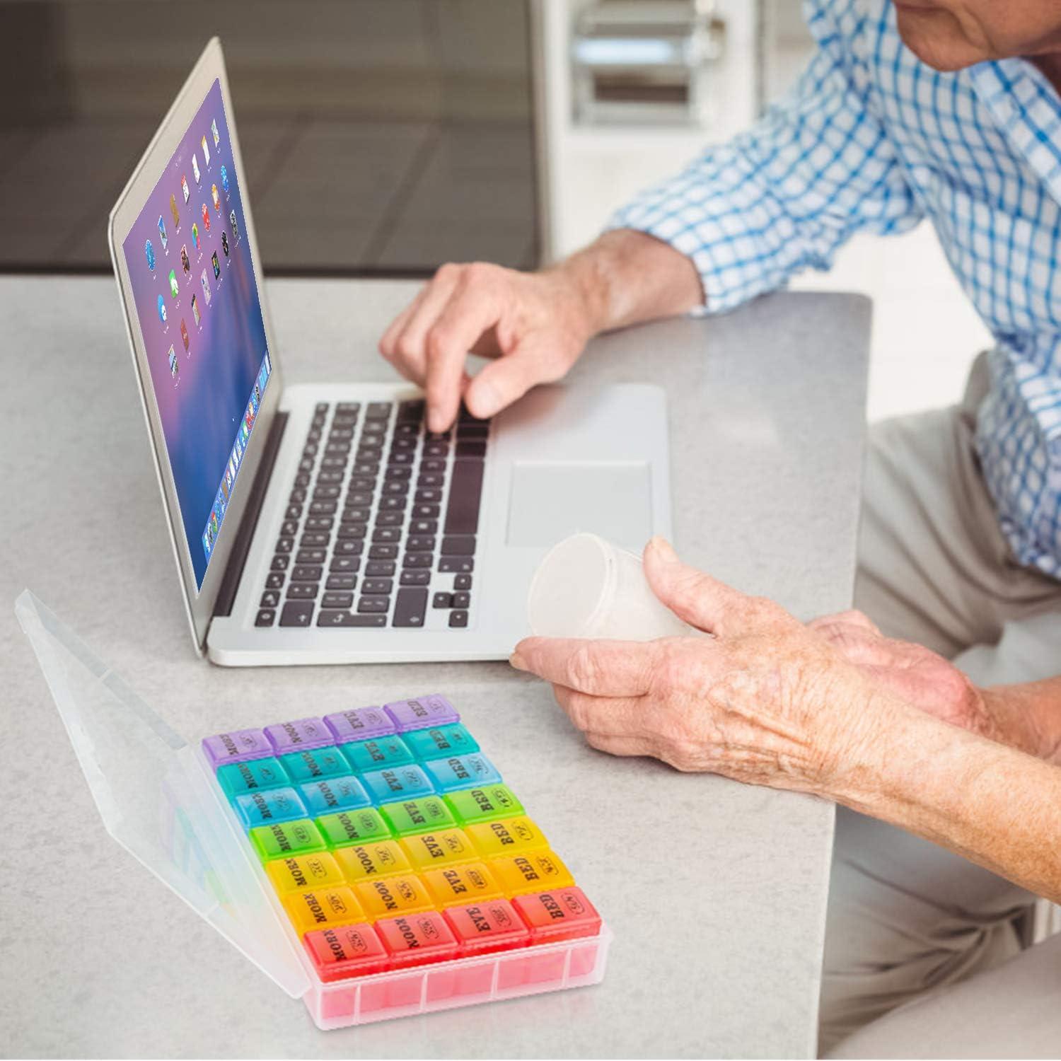 Organizador de Pastillas Semanal XL Newayflash 7 Días AM PM