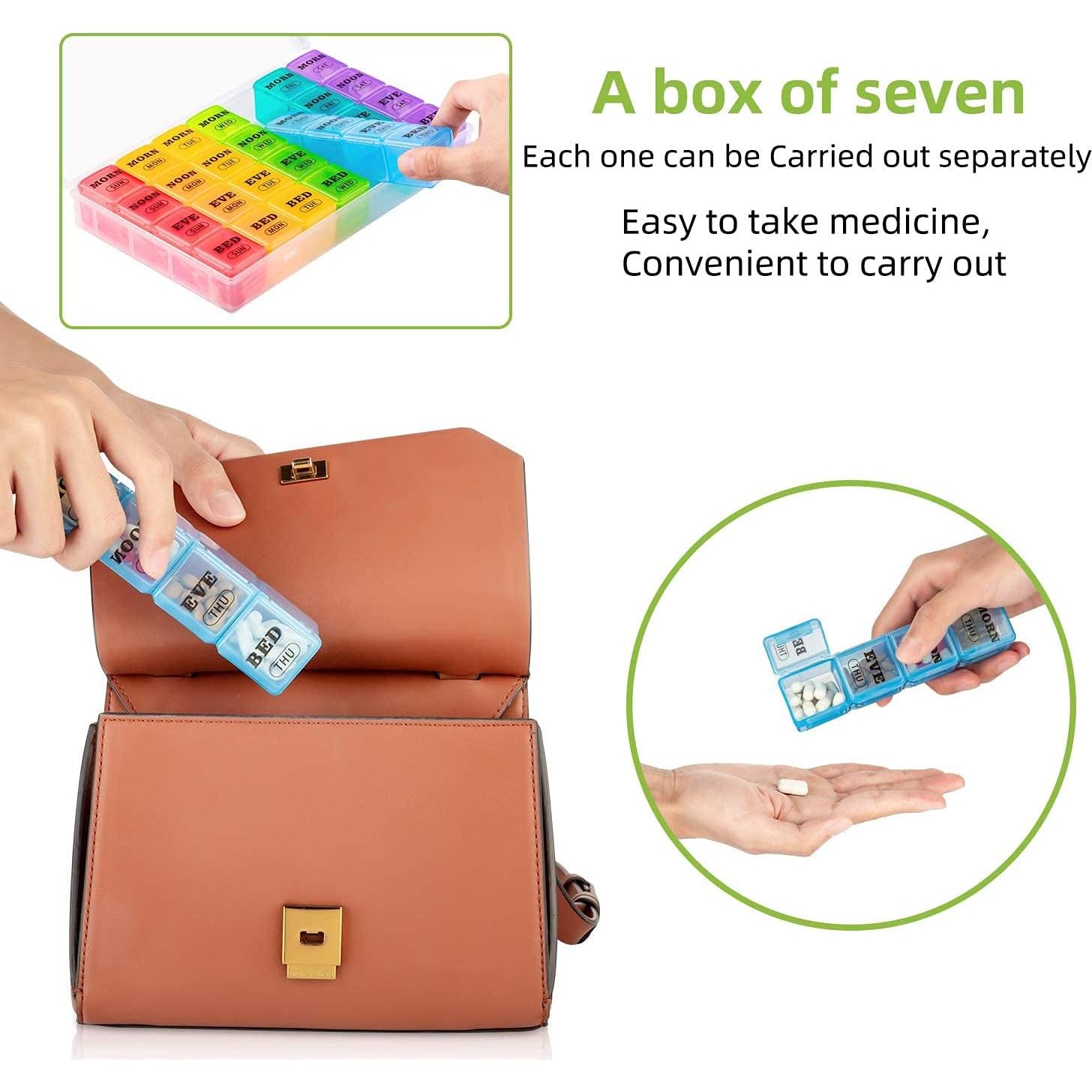 Organizador de Pastillas Semanal XL Newayflash 7 Días AM PM