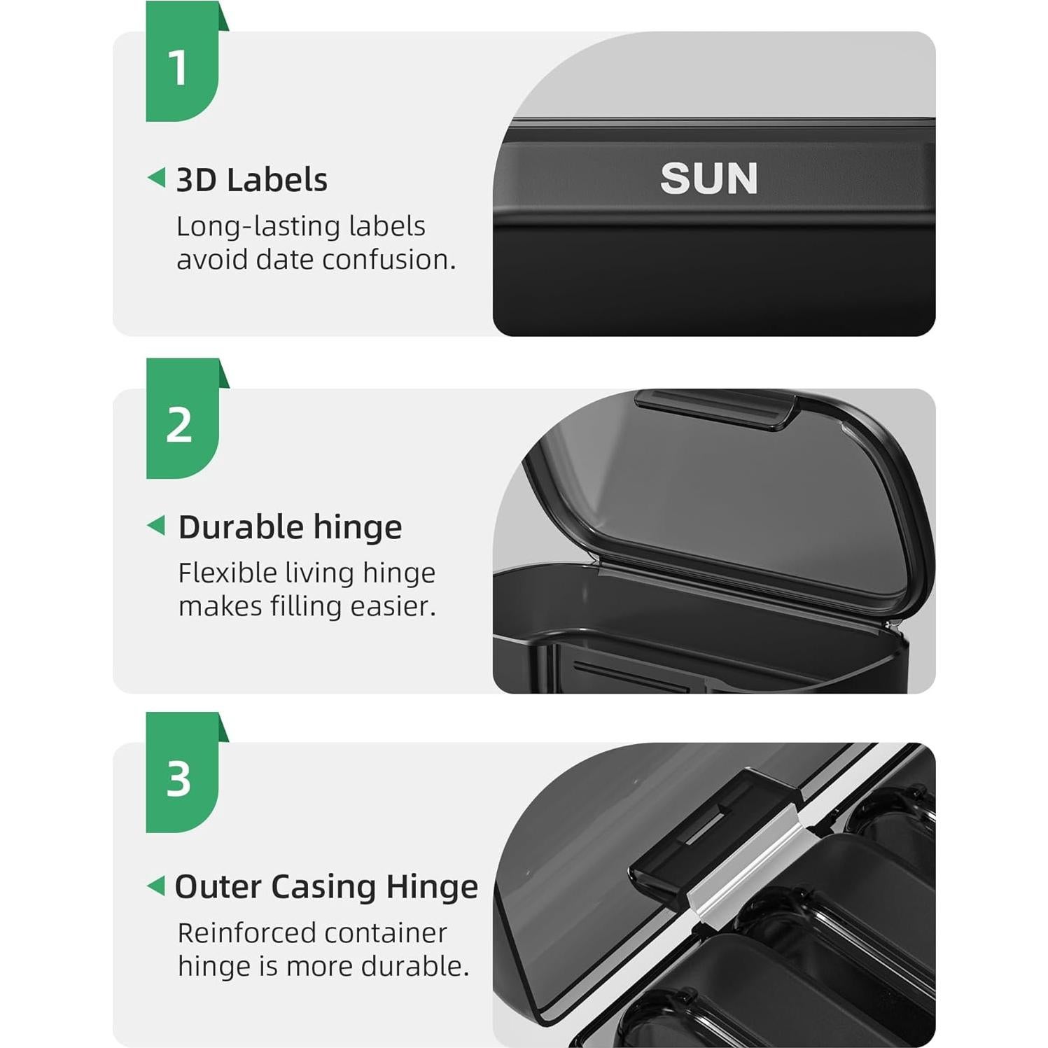 Organizador Semanal de Pastillas PULIV 7 Días Doble Protección