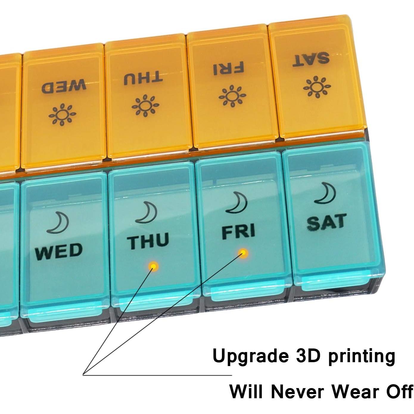 Organizador de Pastillas Diario XL Newayflash 7 Días AM PM
