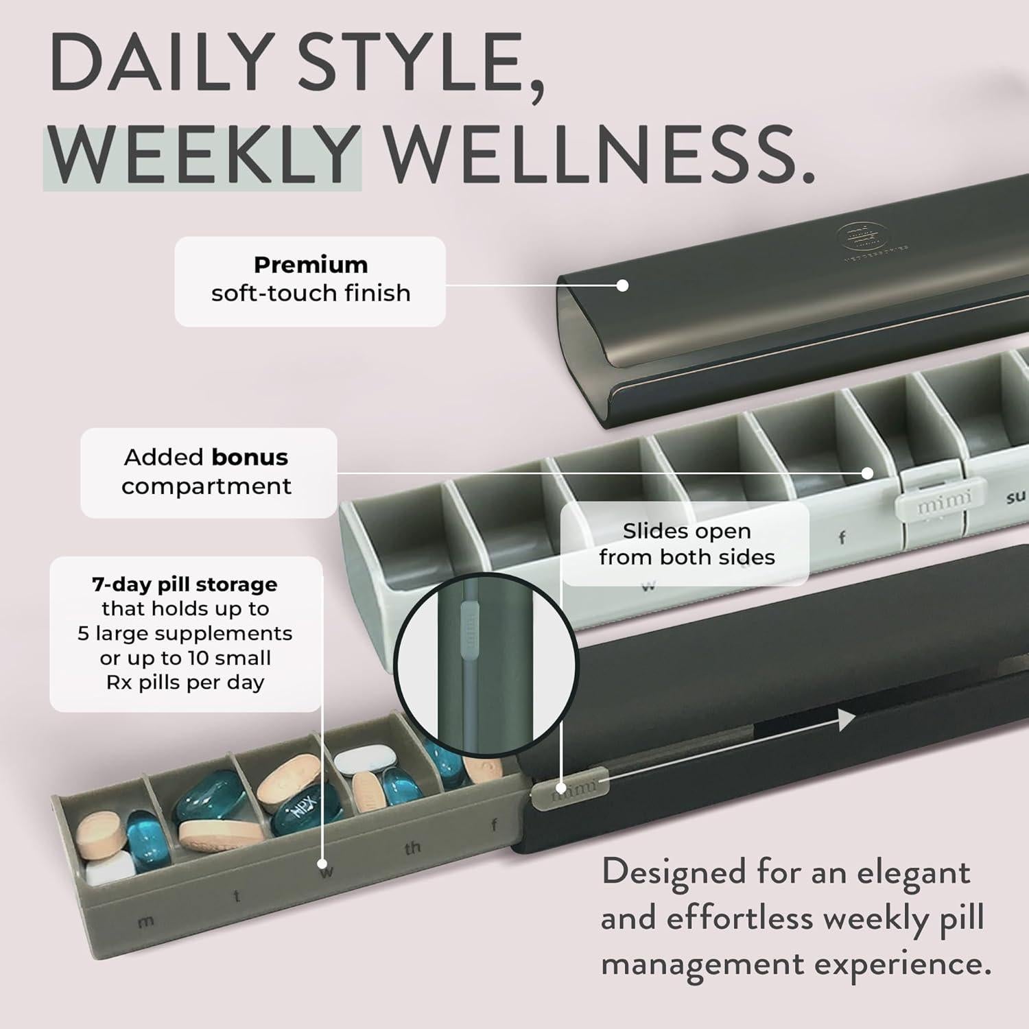 Organizador de Pastillas Diario Steele - Estuche Compacto 7 Compartimentos