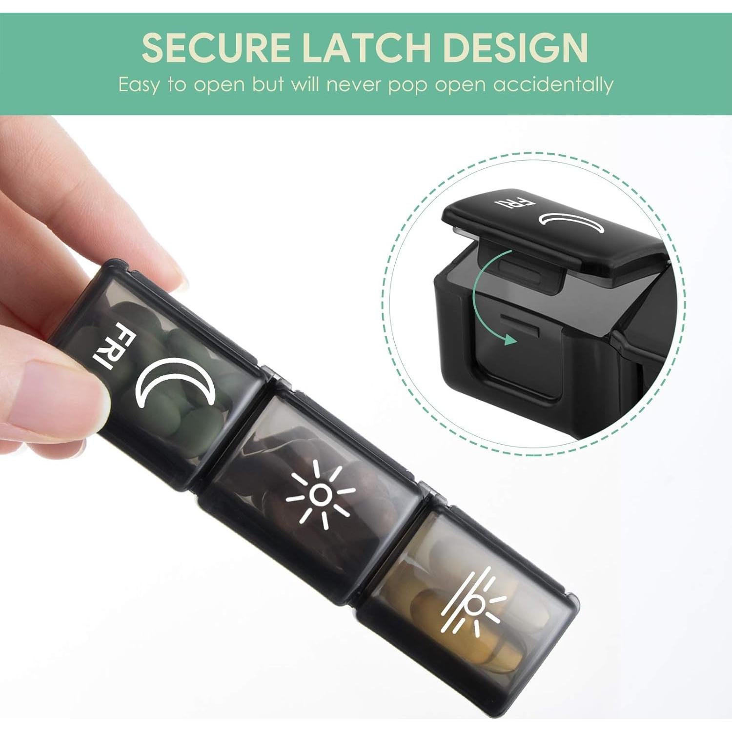 Organizador Semanal de Pastillas BUG HULL 3 Veces al Día 7 Días