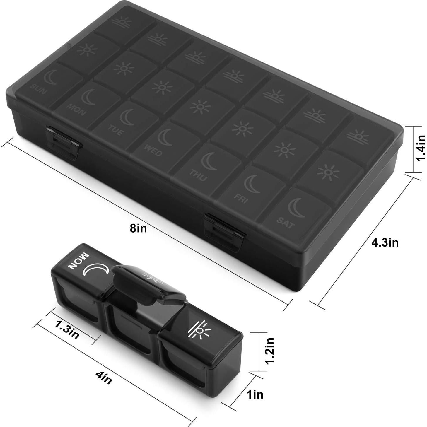 Organizador Semanal de Pastillas BUG HULL 3 Veces al Día 7 Días