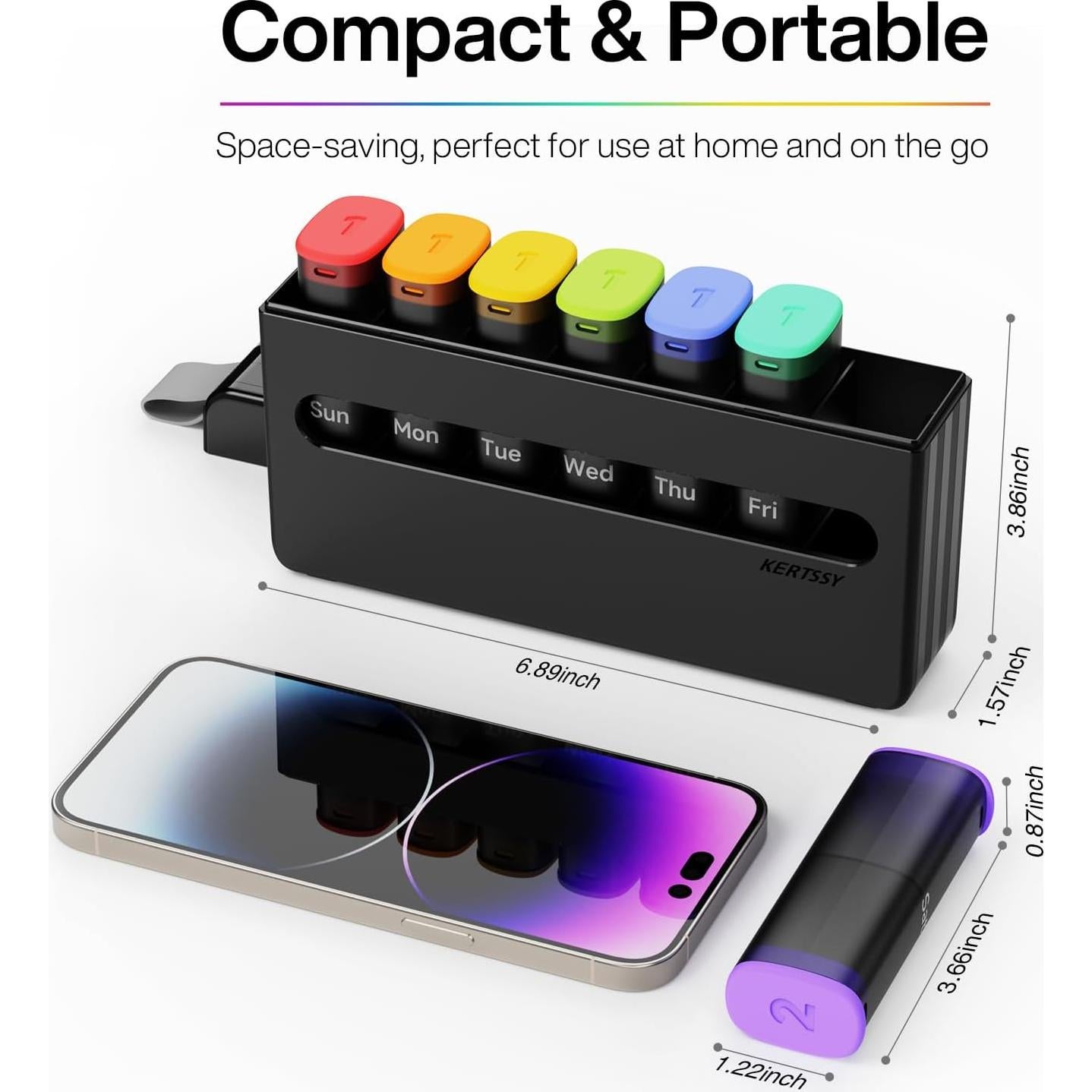 Organizador Semanal de Pastillas KERTSSY 2 Veces al Día 14 Compartimentos