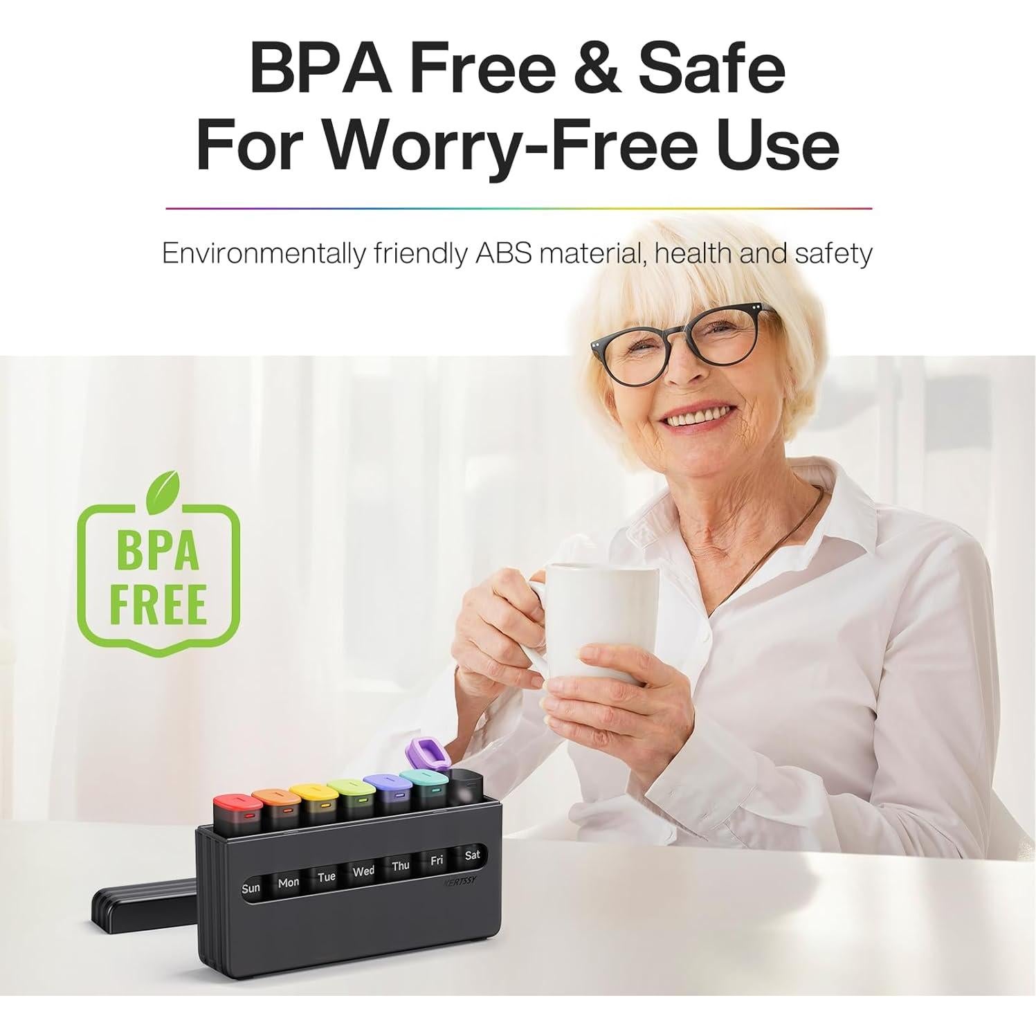 Organizador Semanal de Pastillas KERTSSY 2 Veces al Día 14 Compartimentos