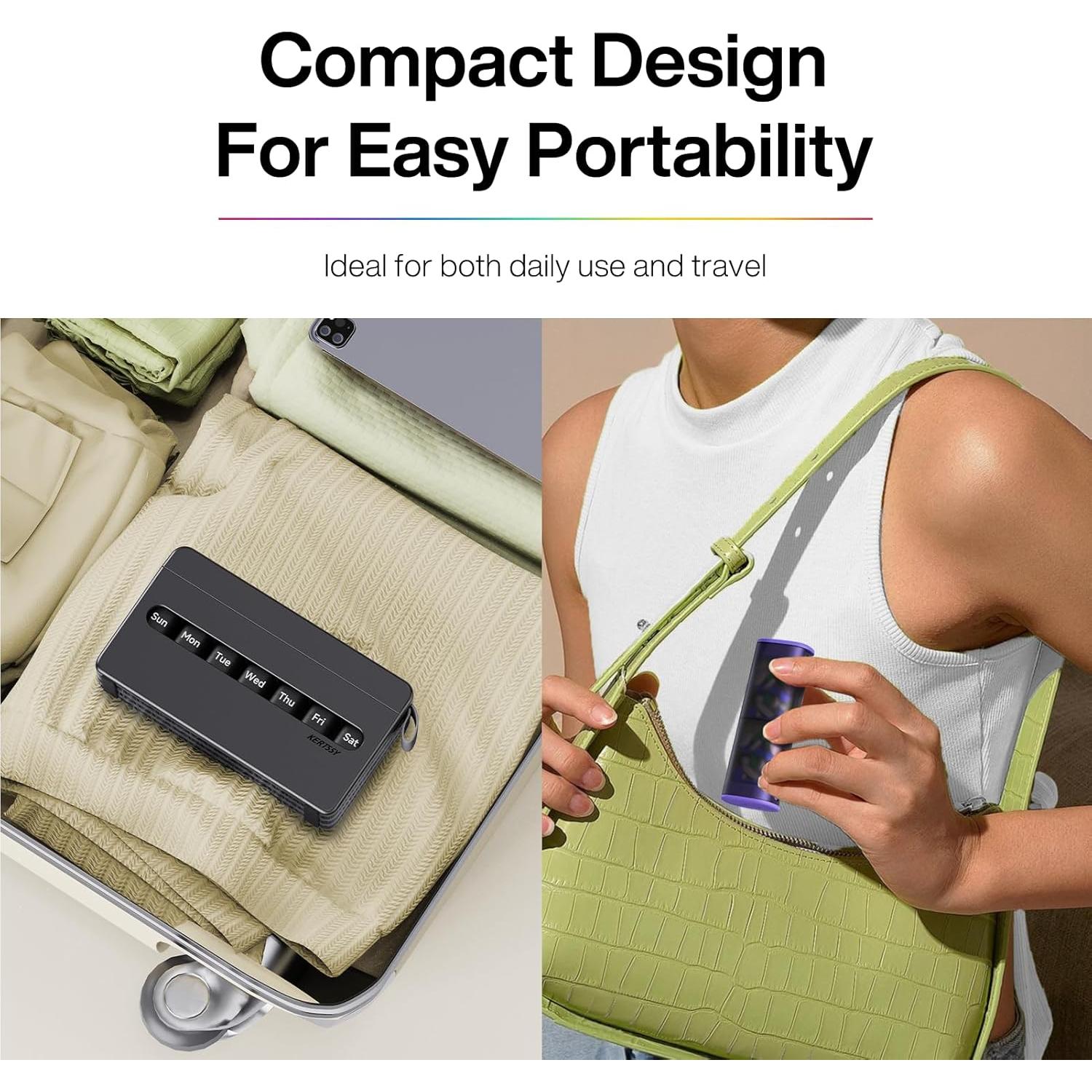 Organizador Semanal de Pastillas KERTSSY 2 Veces al Día 14 Compartimentos