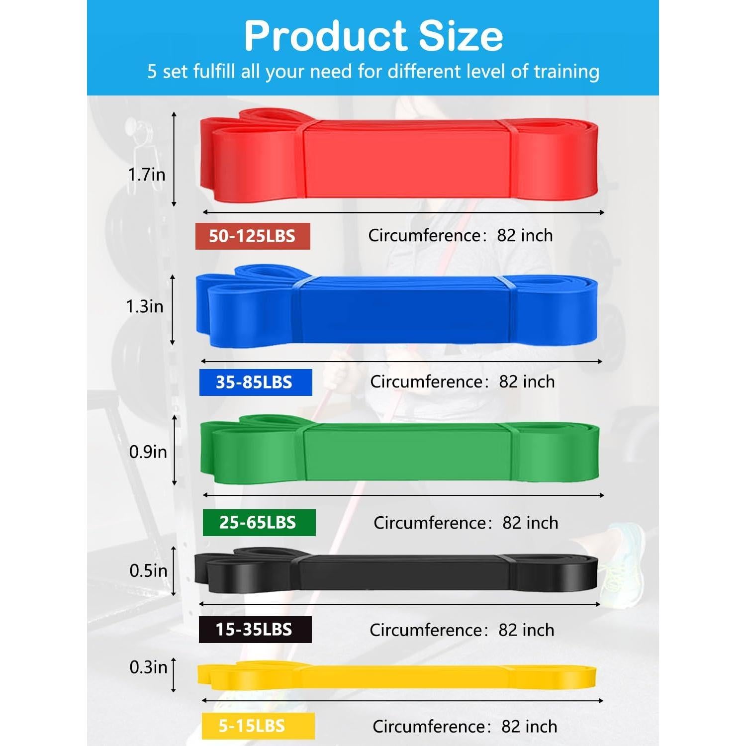 Conjunto de Bandas de Resistencia WSAKOUE 5 Niveles 2.27-56.7 kg