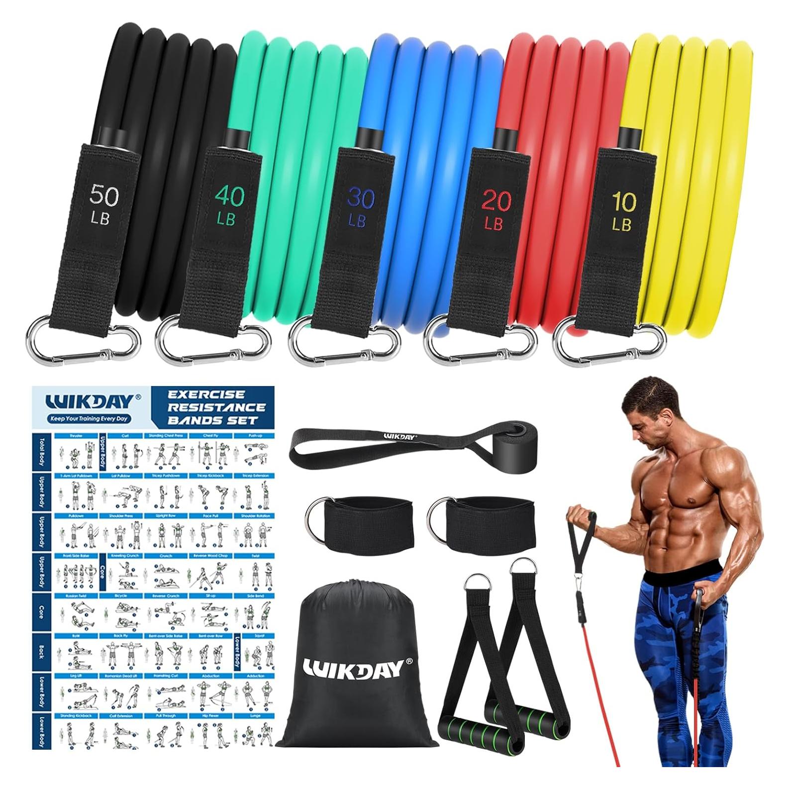 Bandas de Resistencia WIKDAY 68 kg con Mangos y Ancla de Puerta