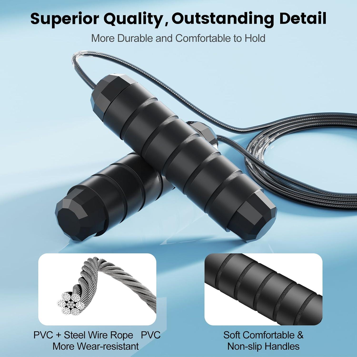 Cuerda de Saltar SKIFUL Ajustable con Mangos Ergonómicos