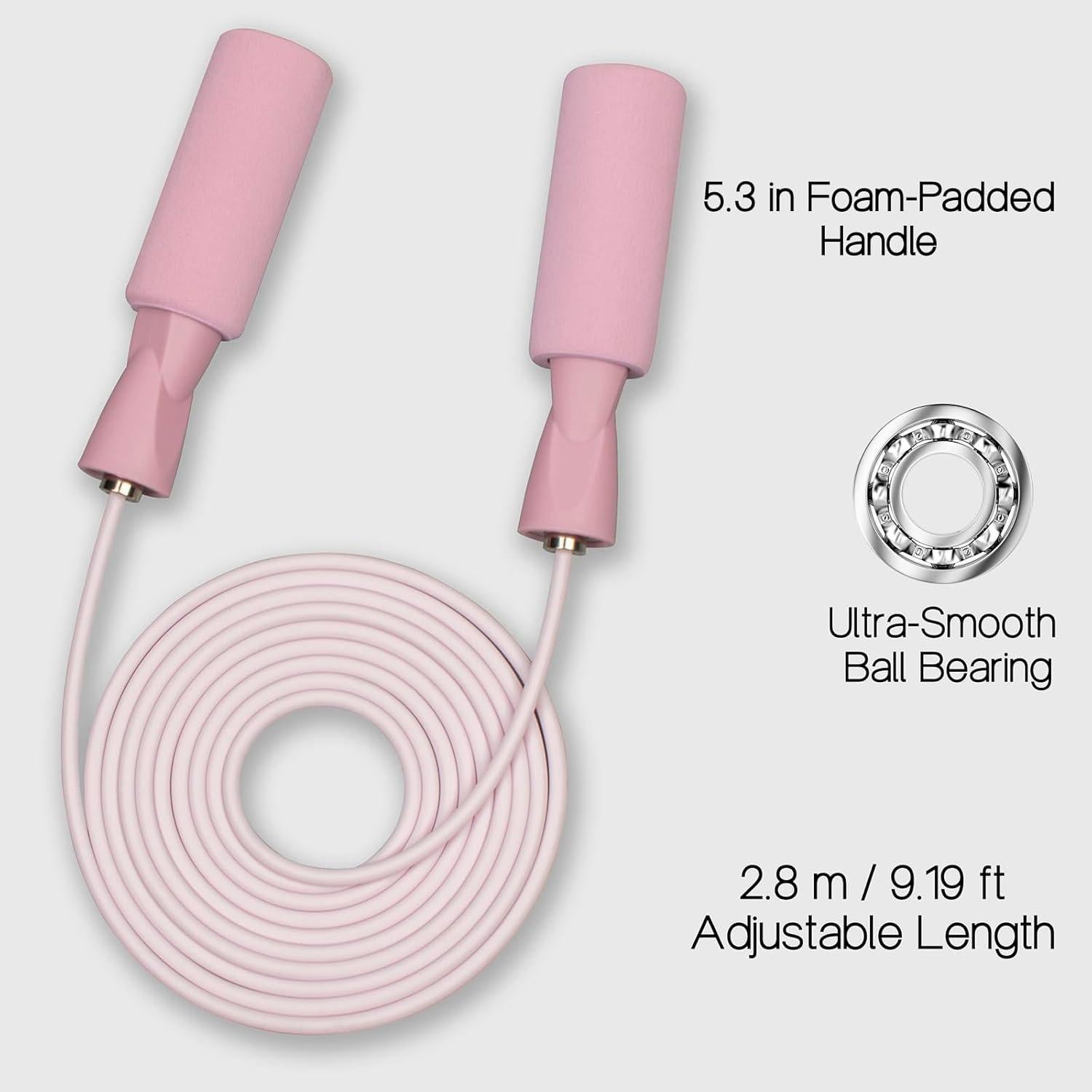 Cuerda de Salto Ajustable XYLsports Rosa 2.8m para Fitness