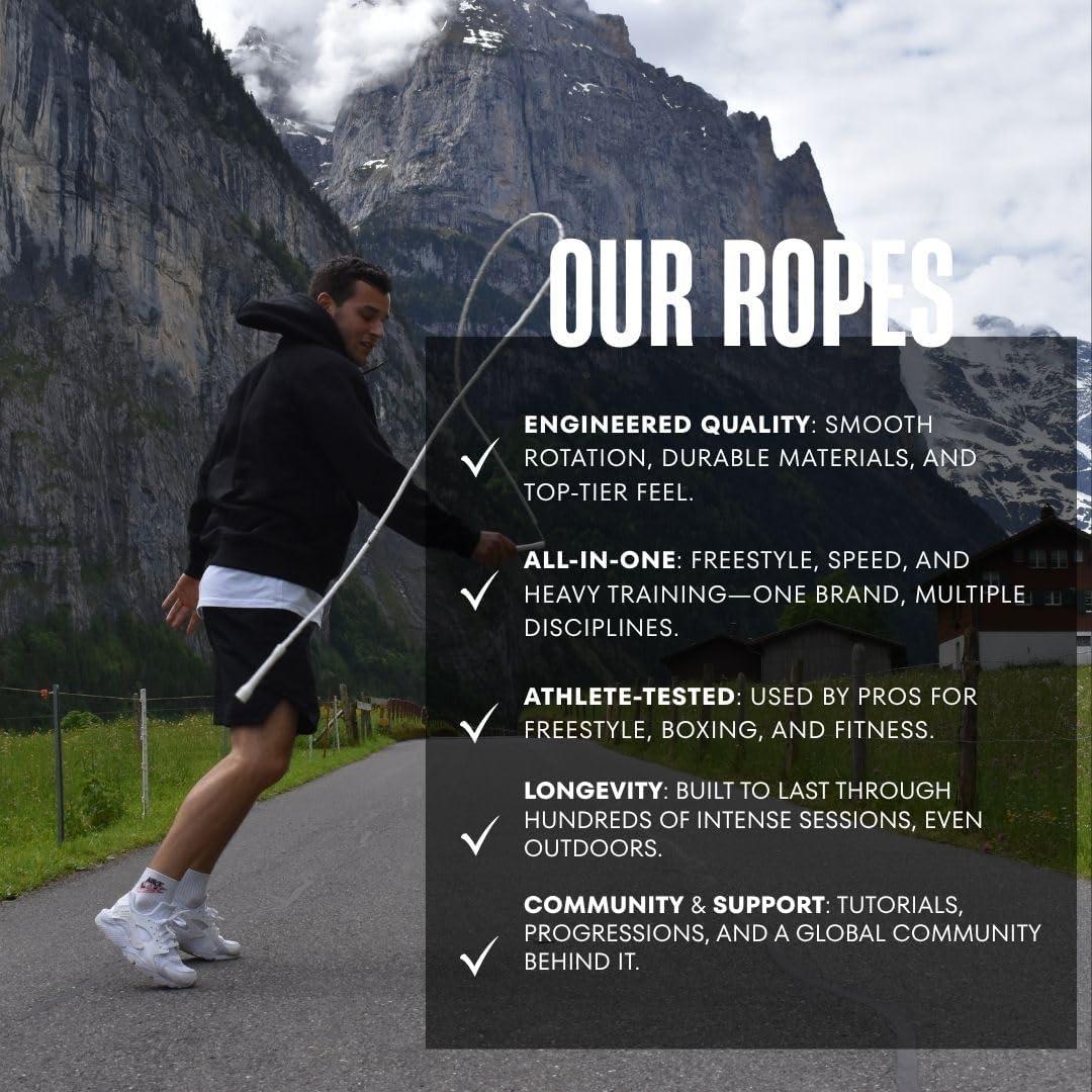 Cuerda de Salto Rápido SwissSkip 3m Ajustable PVC para Fitness