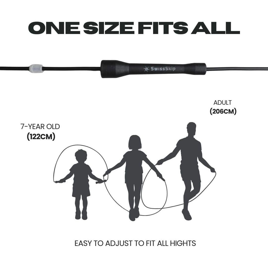 Cuerda de Salto Rápido SwissSkip 3m Ajustable PVC para Fitness