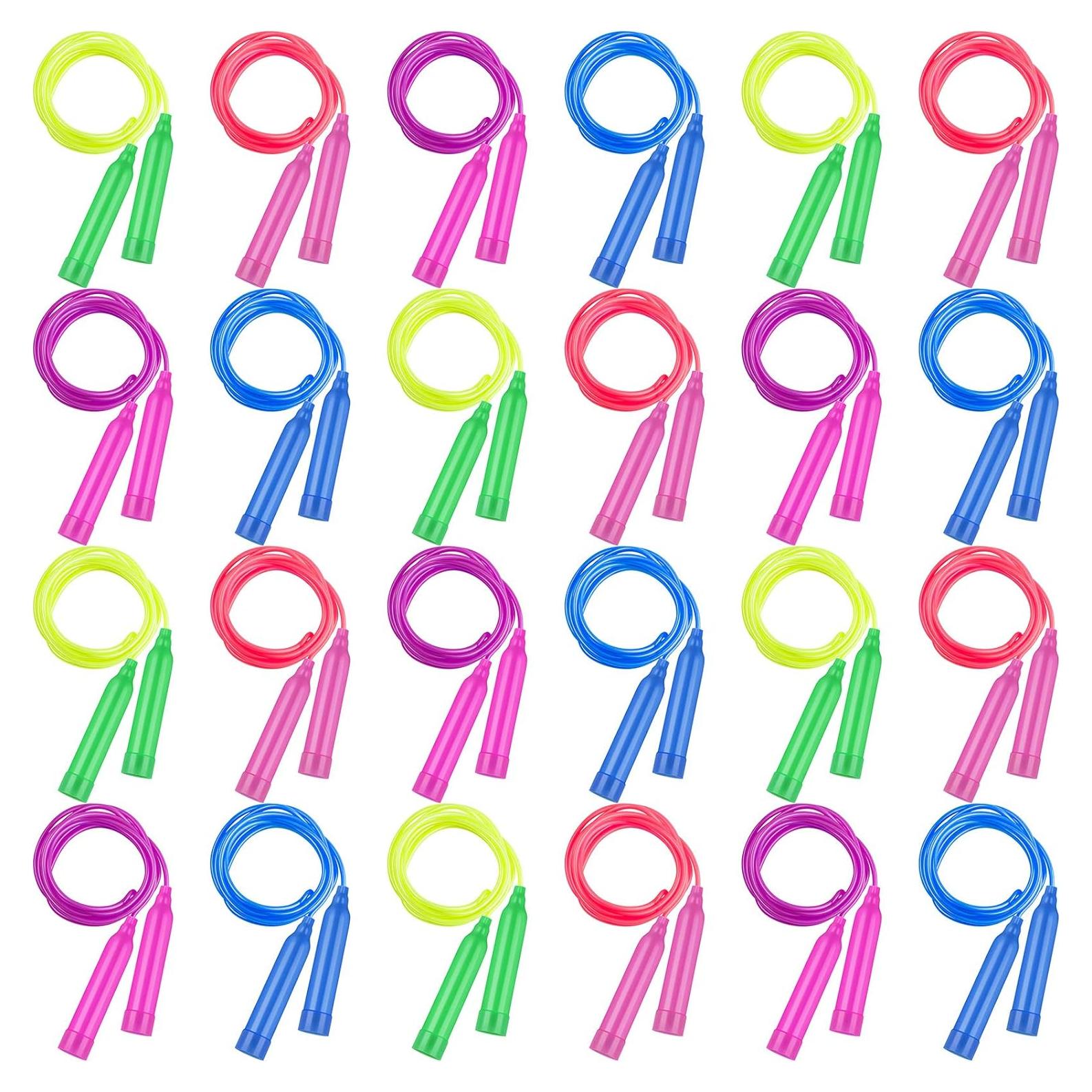 Cuerdas para Saltar Coloridas Elcoho 24 Paquete Ajustables 2.24m