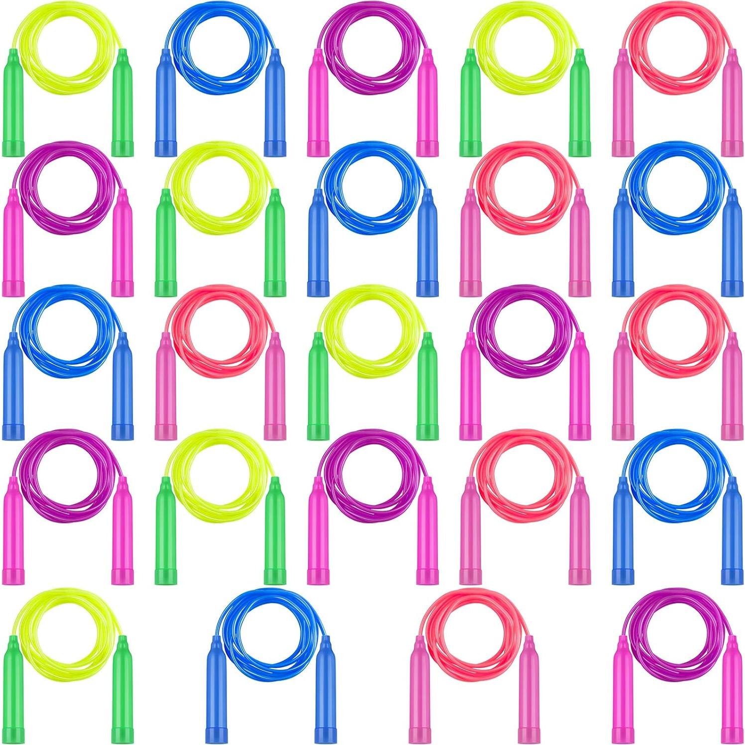 Cuerdas para Saltar Coloridas Elcoho 24 Paquete Ajustables 2.24m