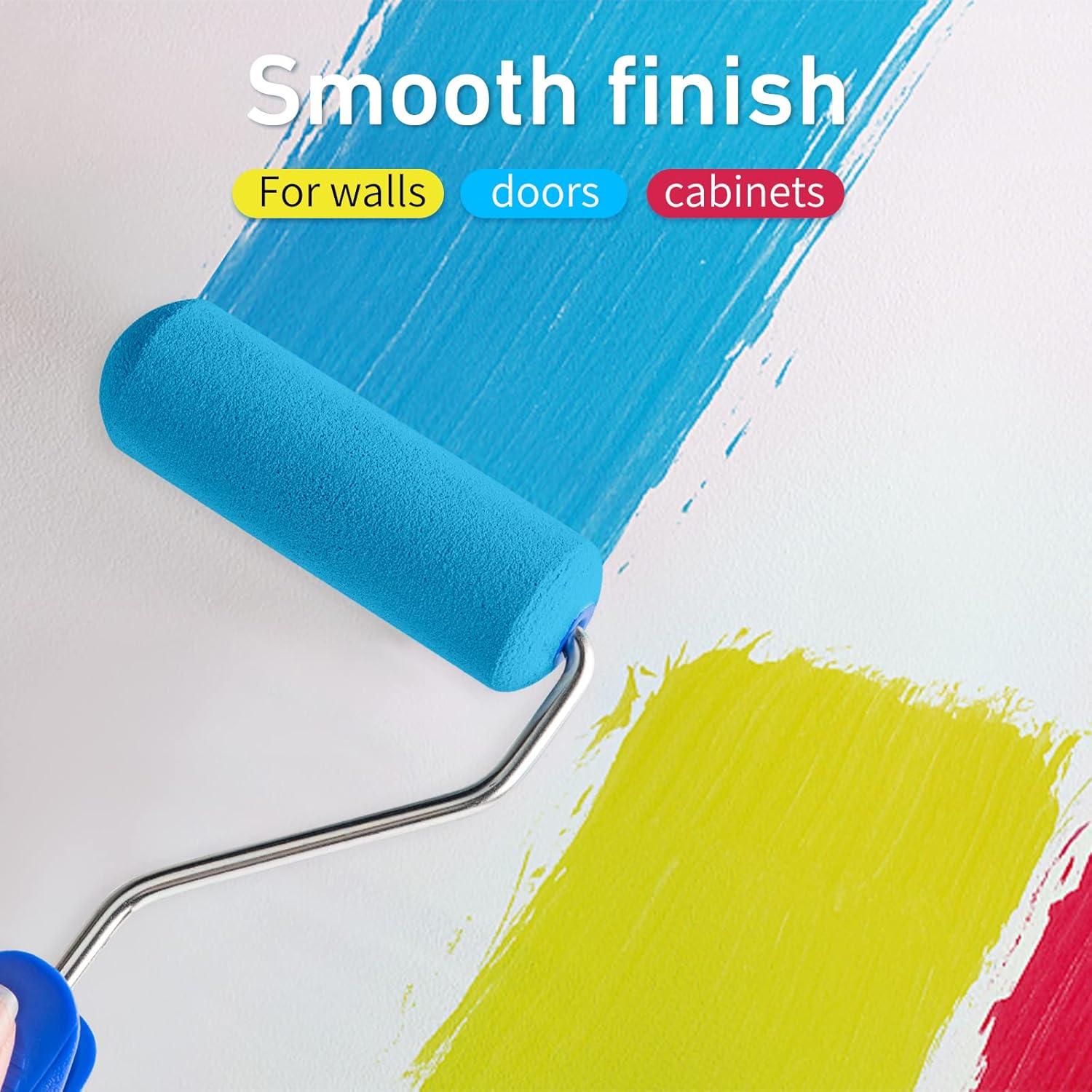 Kit de Rodillo de Pintura de Espuma Mister Rui 4" - 8 Piezas