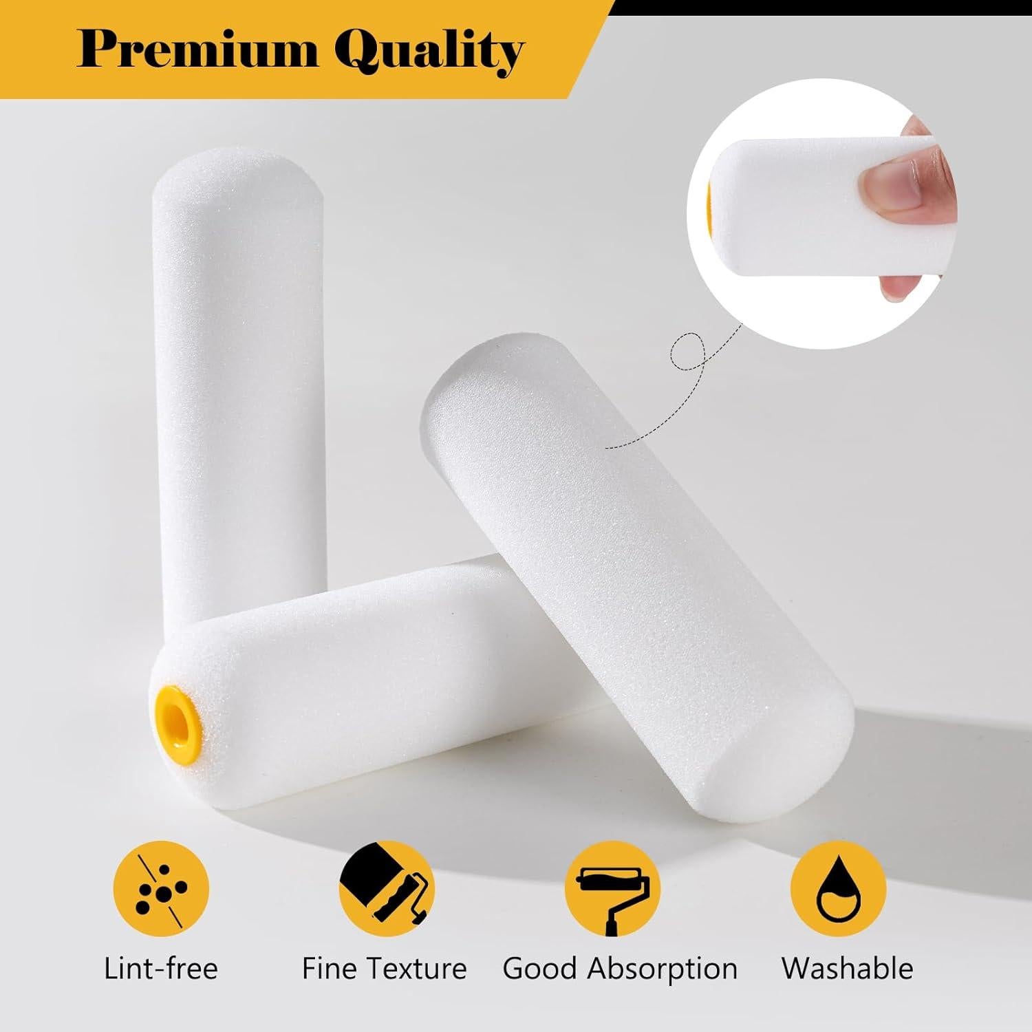 Rodillos de Pintura de Espuma Mister Rui 4 Pulgadas - 10 Piezas