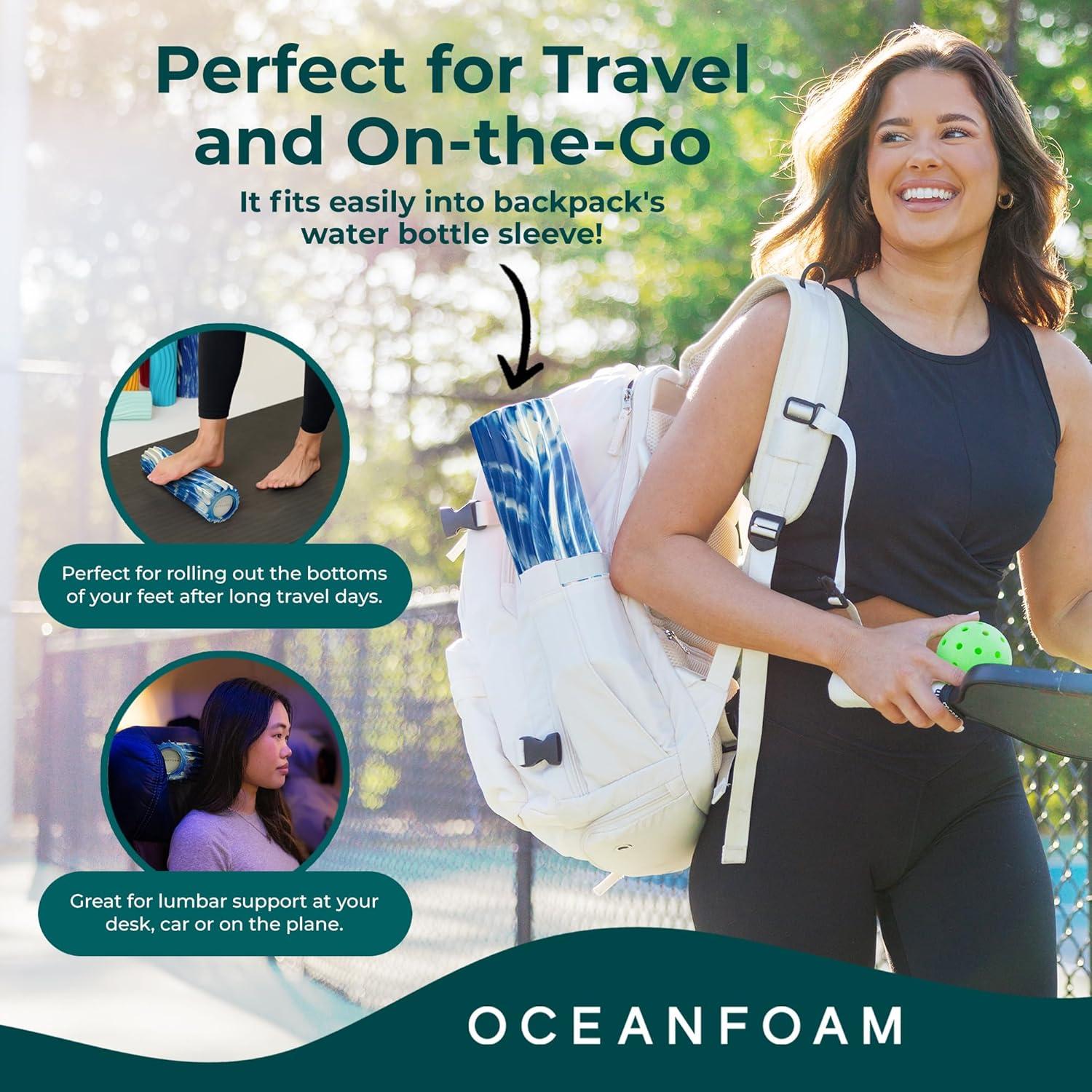 Rodillo de Espuma de Viaje Oceanfoam Ripple 28 cm - Masaje Profundo