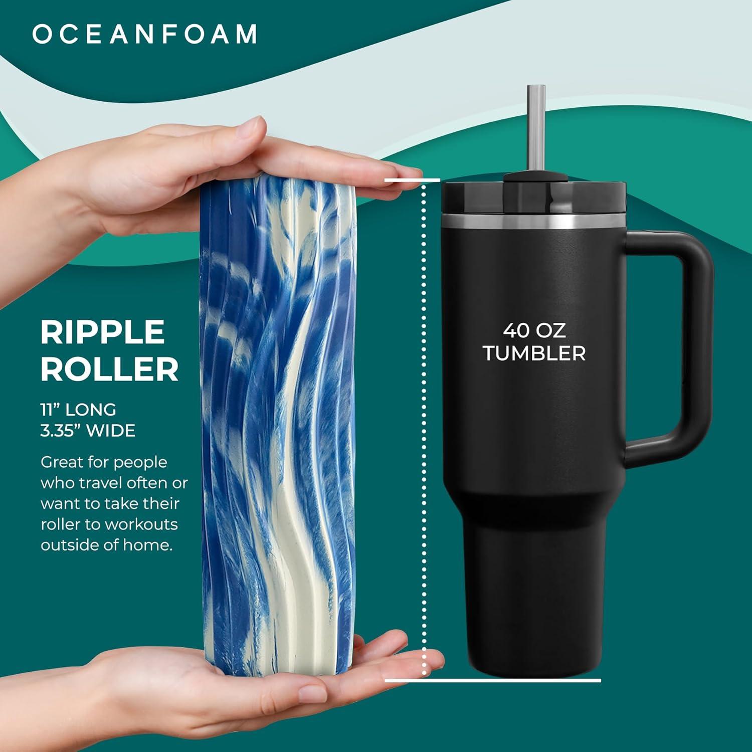 Rodillo de Espuma de Viaje Oceanfoam Ripple 28 cm - Masaje Profundo