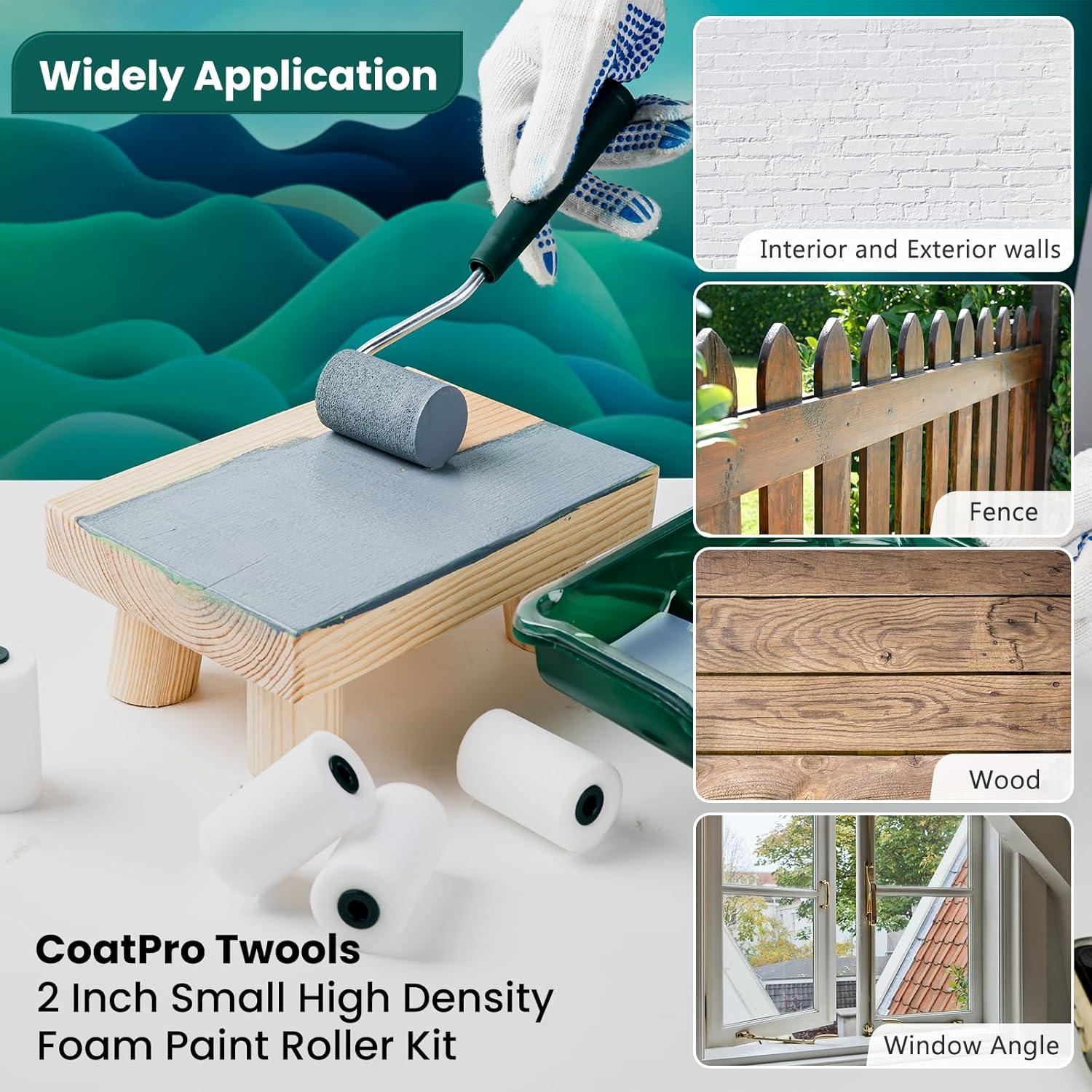 Kit de Rodillos de Pintura de Espuma 10 Pcs 2 Pulgadas