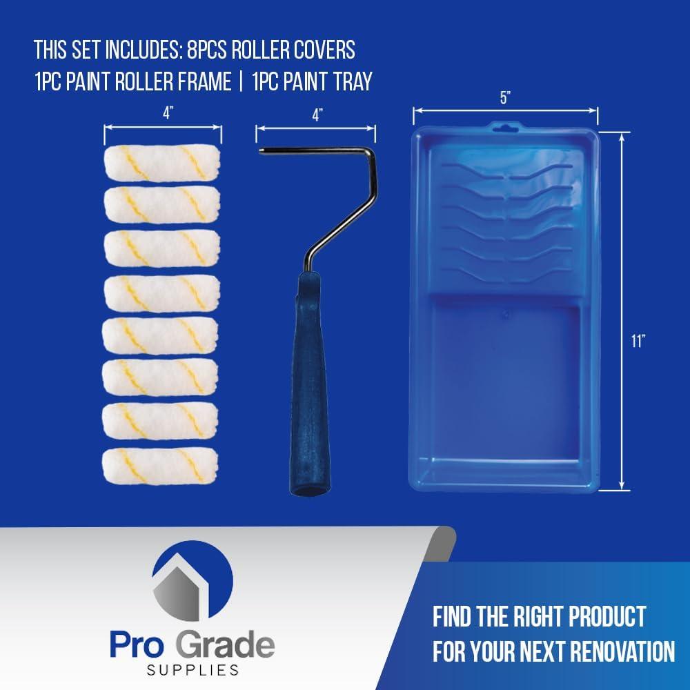 Kit de Pintura Pro Grade 10 Piezas con Rodillo Mini 4"