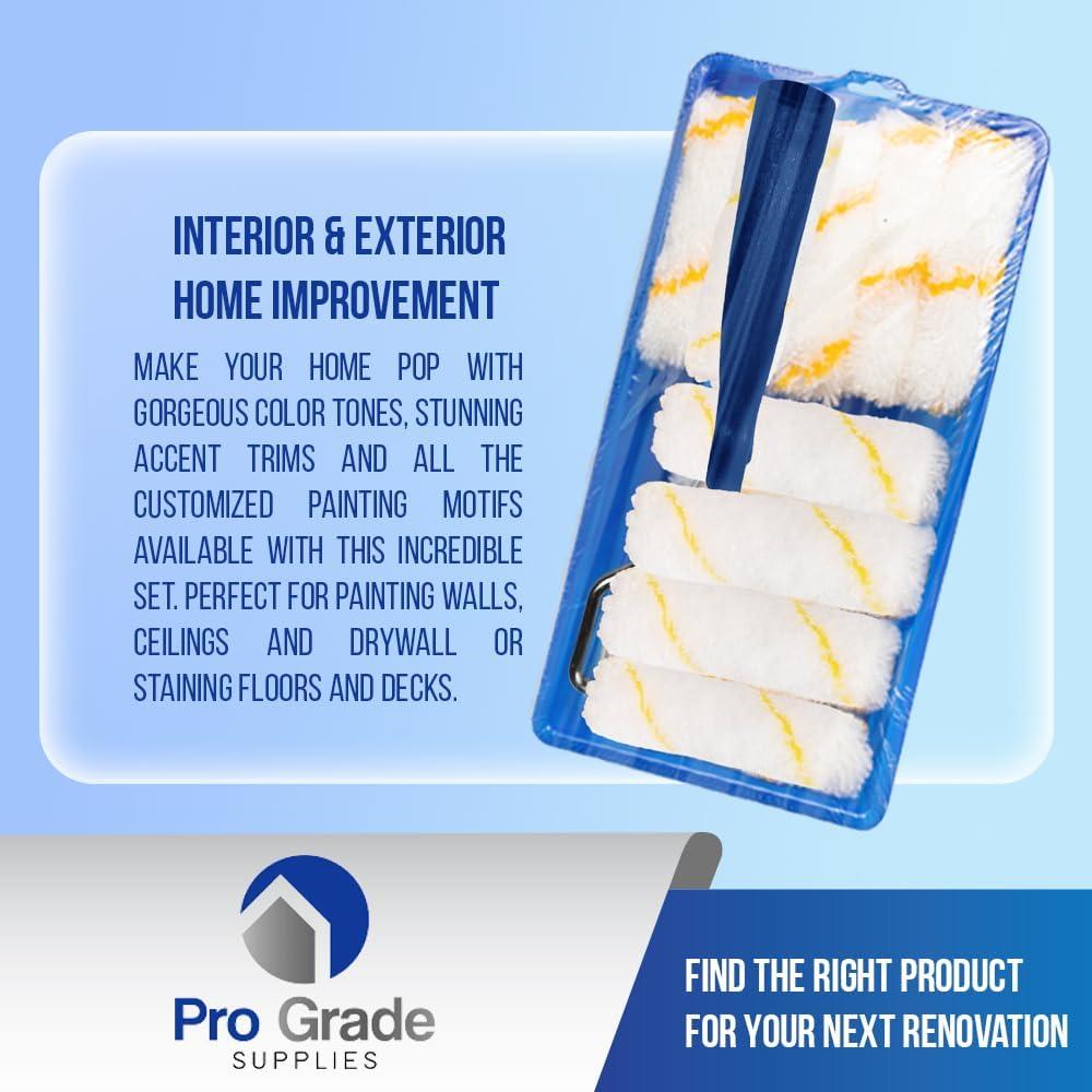 Kit de Pintura Pro Grade 10 Piezas con Rodillo Mini 4"